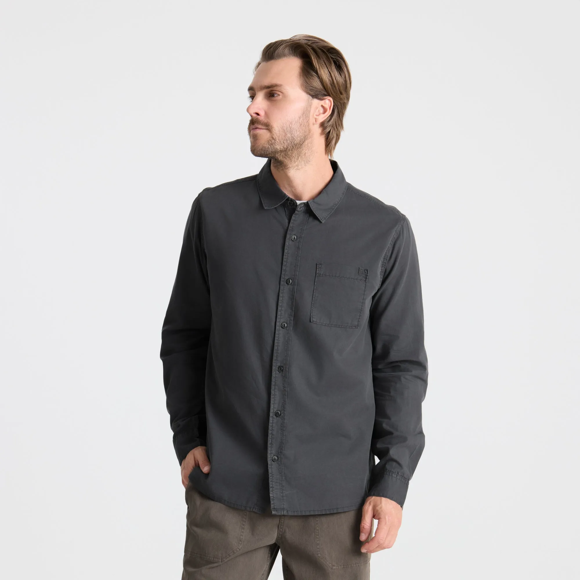 Made To Fade Long Sleeve Button Up Shirt - Washed Charcoal sold by Roark product image thumbnail 2