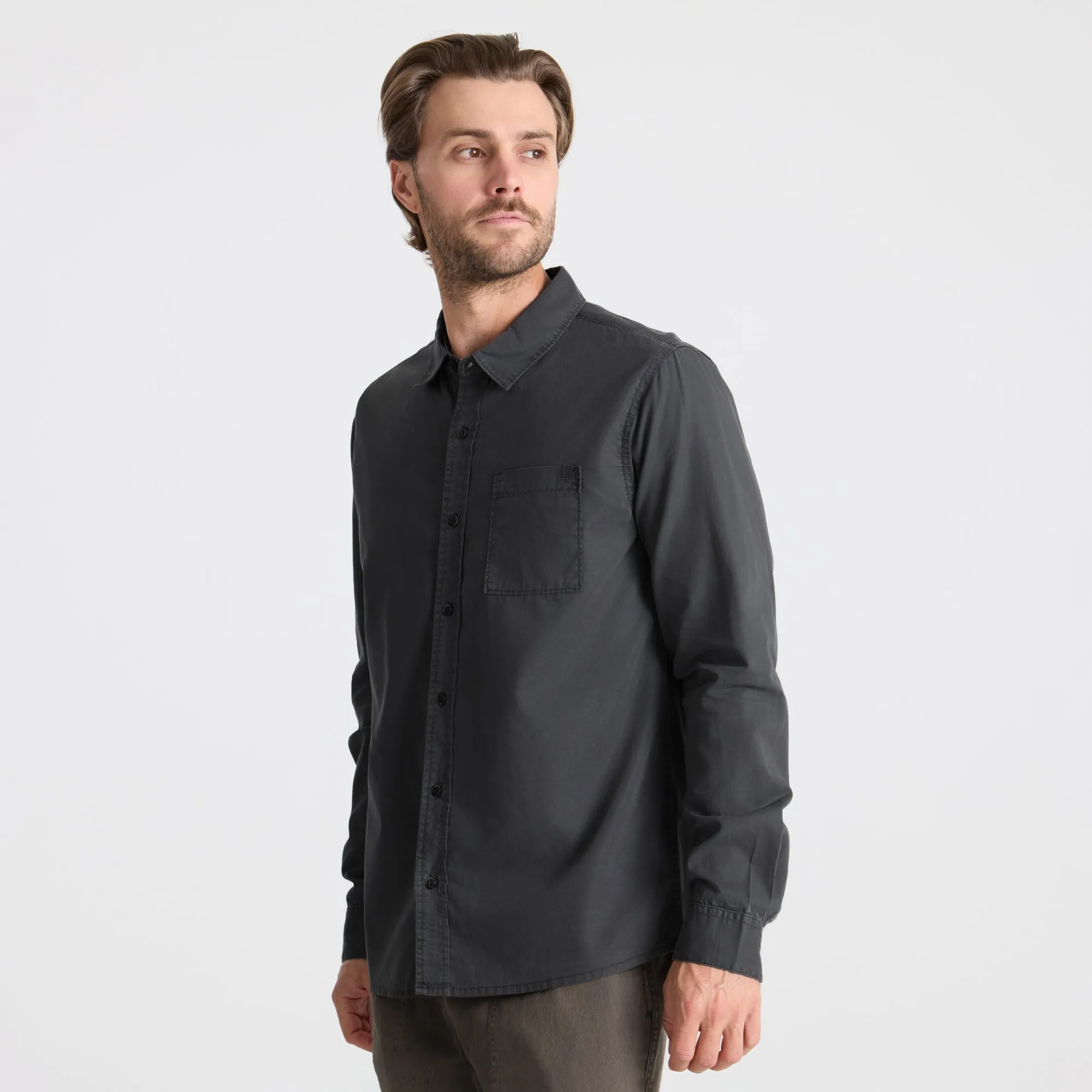 Made To Fade Long Sleeve Button Up Shirt - Washed Charcoal sold by Roark product image thumbnail 3