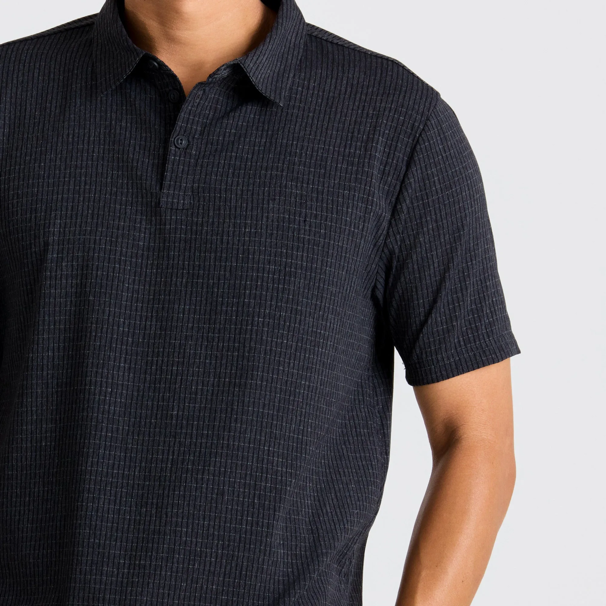 Bless Up Breathable Stretch Polo Shirt - Black sold by Roark product image thumbnail 4