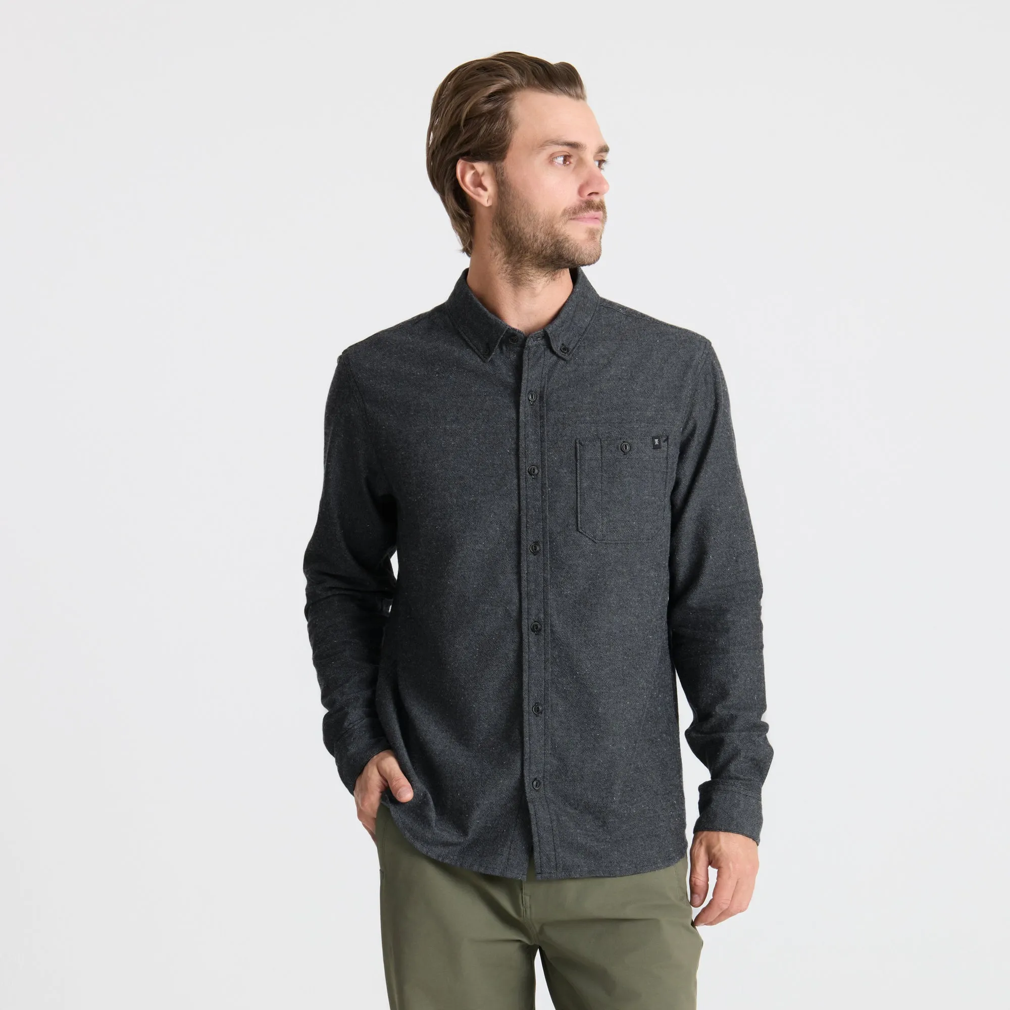 Scholar Chambray Button Up Shirt - Black sold by Roark product image thumbnail 2