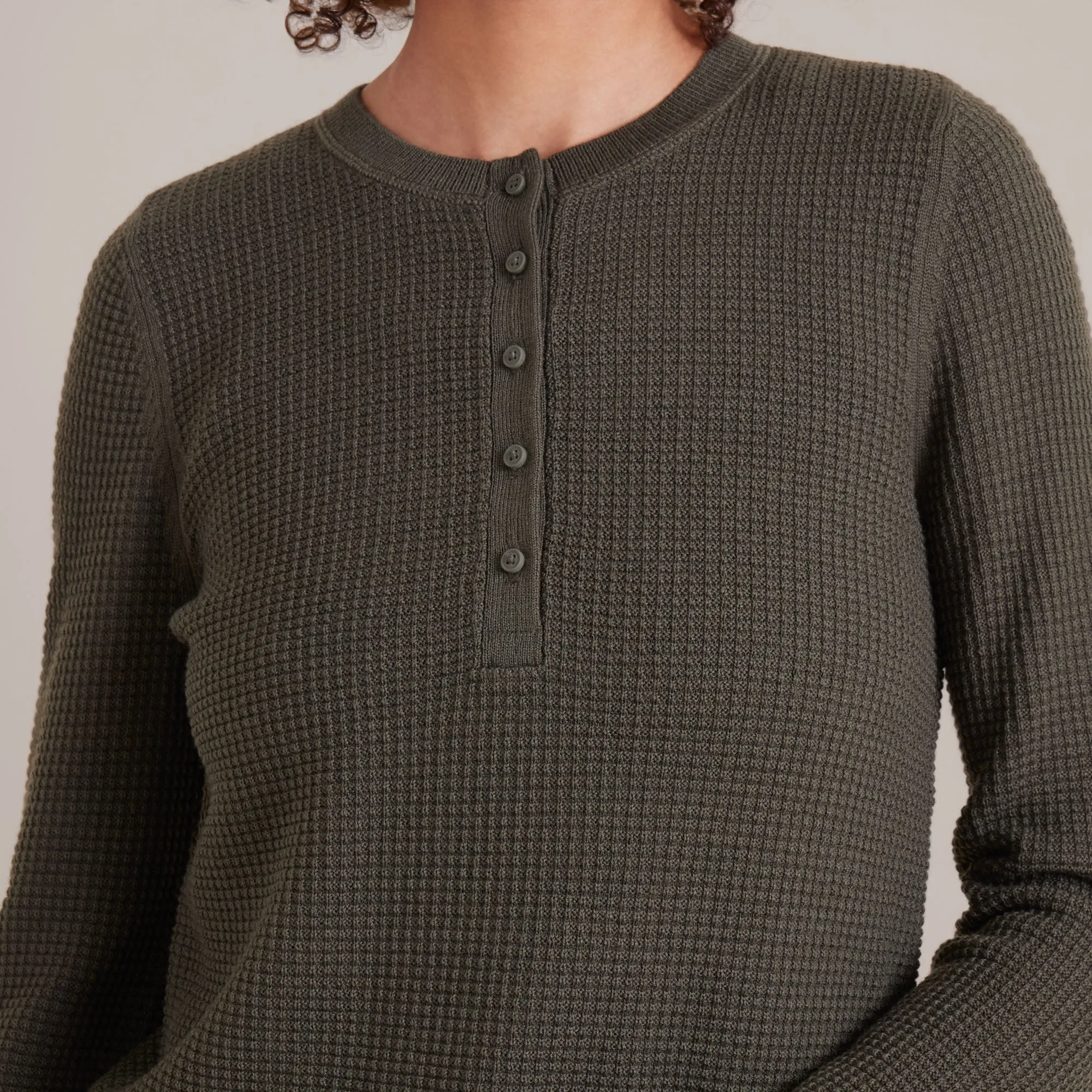 Well Worn Long Sleeve Thermal Sweater - Military sold by Roark product image thumbnail 4