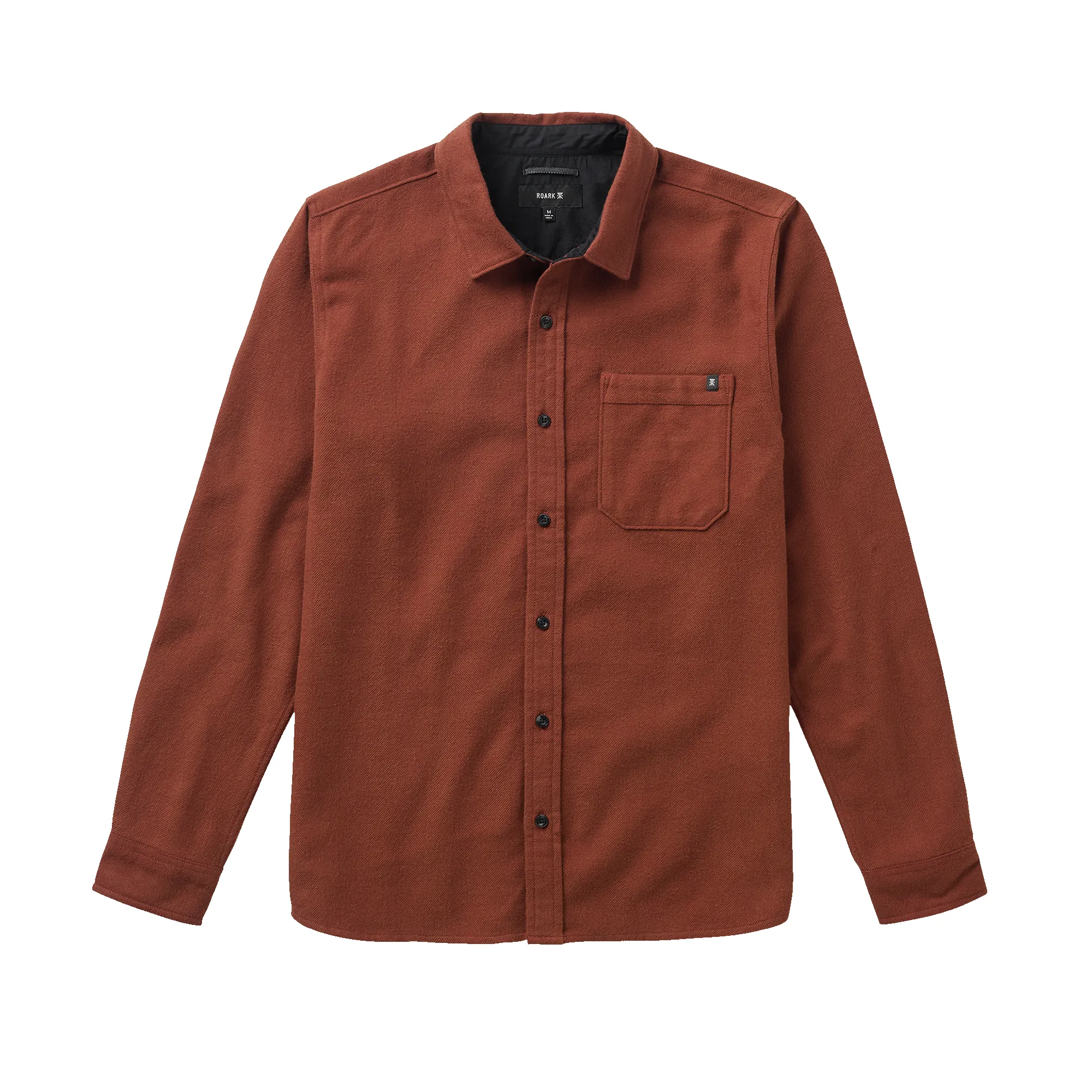 Crossroads Organic Cotton Flannel - Red Clay Herringbone sold by Roark