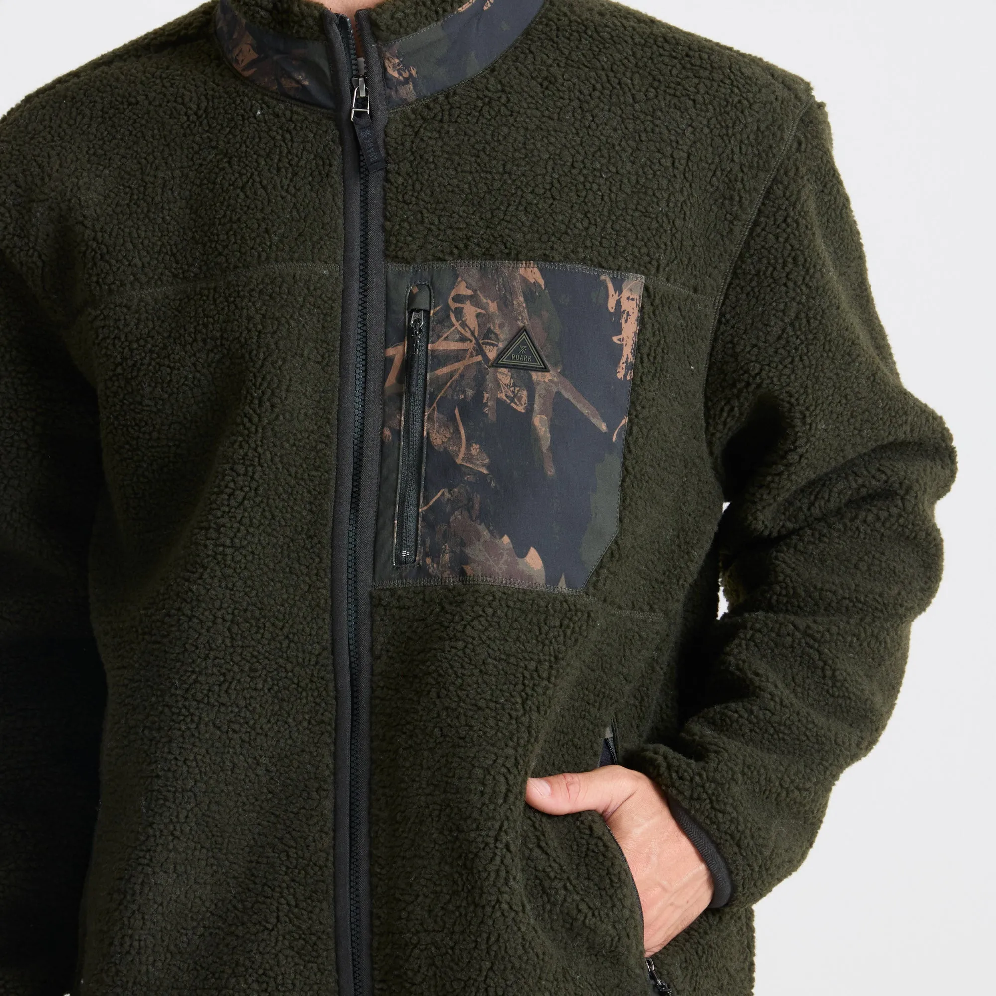 Campover Fleece Zip Hoodie - Dark Military sold by Roark product image thumbnail 5