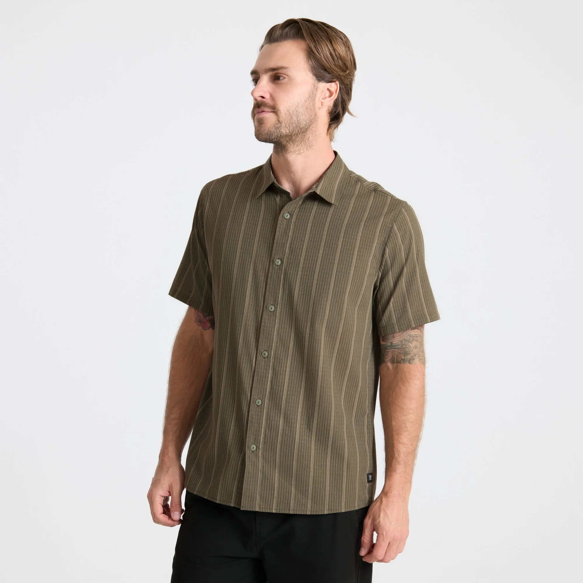 Bless Up Breathable Stretch Shirt - Military Stripes sold by Roark product image thumbnail 3