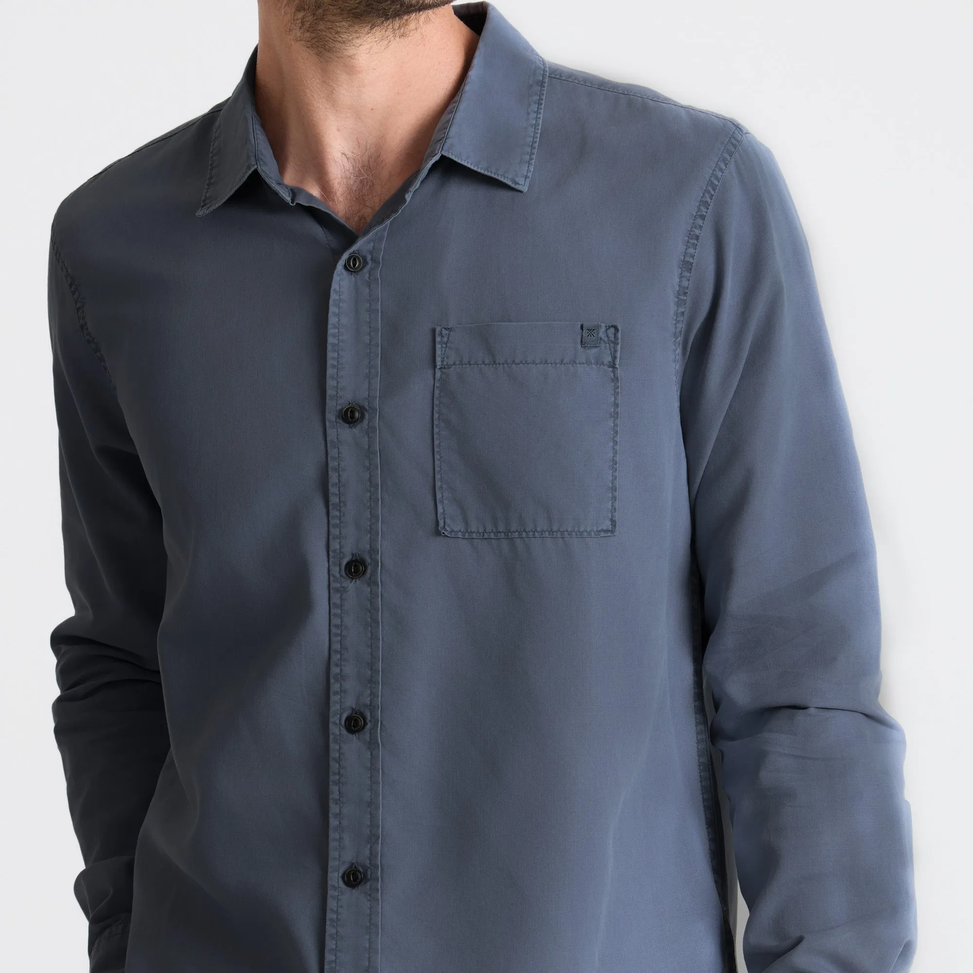 Made To Fade Long Sleeve Button Up Shirt - Washed Slate sold by Roark product image thumbnail 4