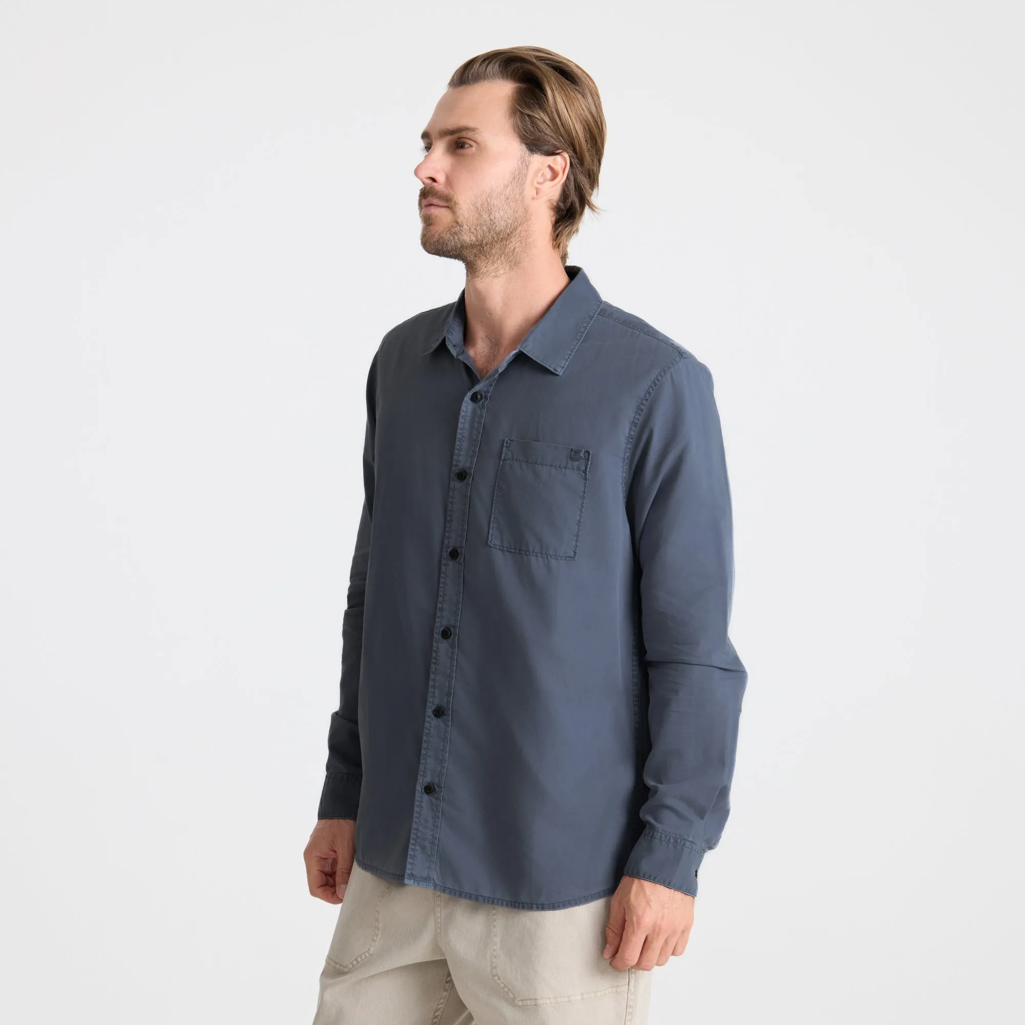 Made To Fade Long Sleeve Button Up Shirt - Washed Slate sold by Roark product image thumbnail 2