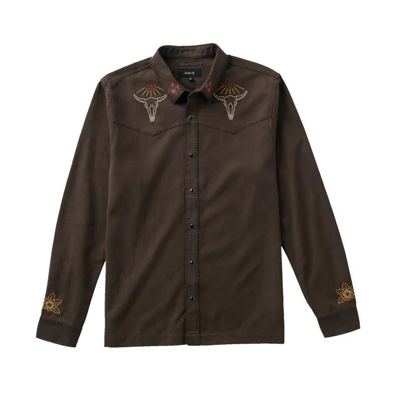 Gaucho Range Long Sleeve Button Up Shirt - Dark Brown sold by Roark