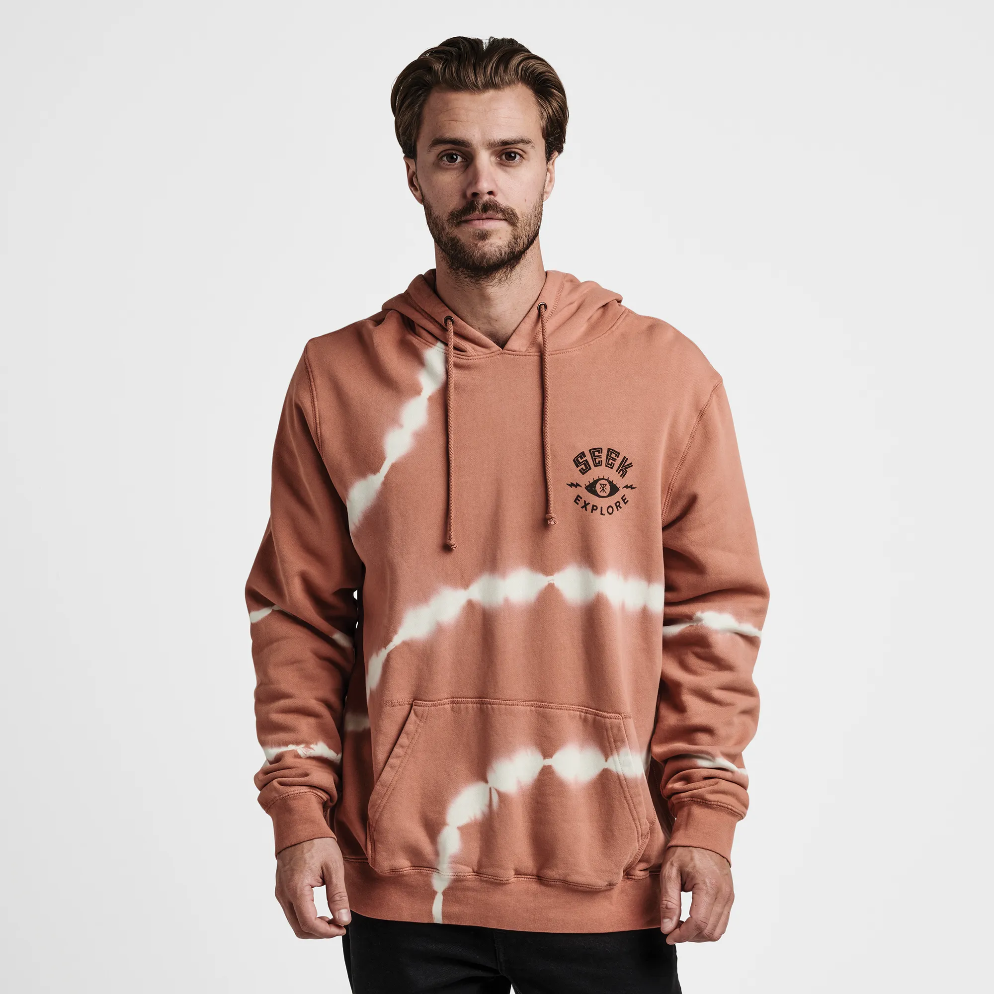 Seek And Explore Tie Dye Hoodie - Rust Shibori sold by Roark product image thumbnail 2