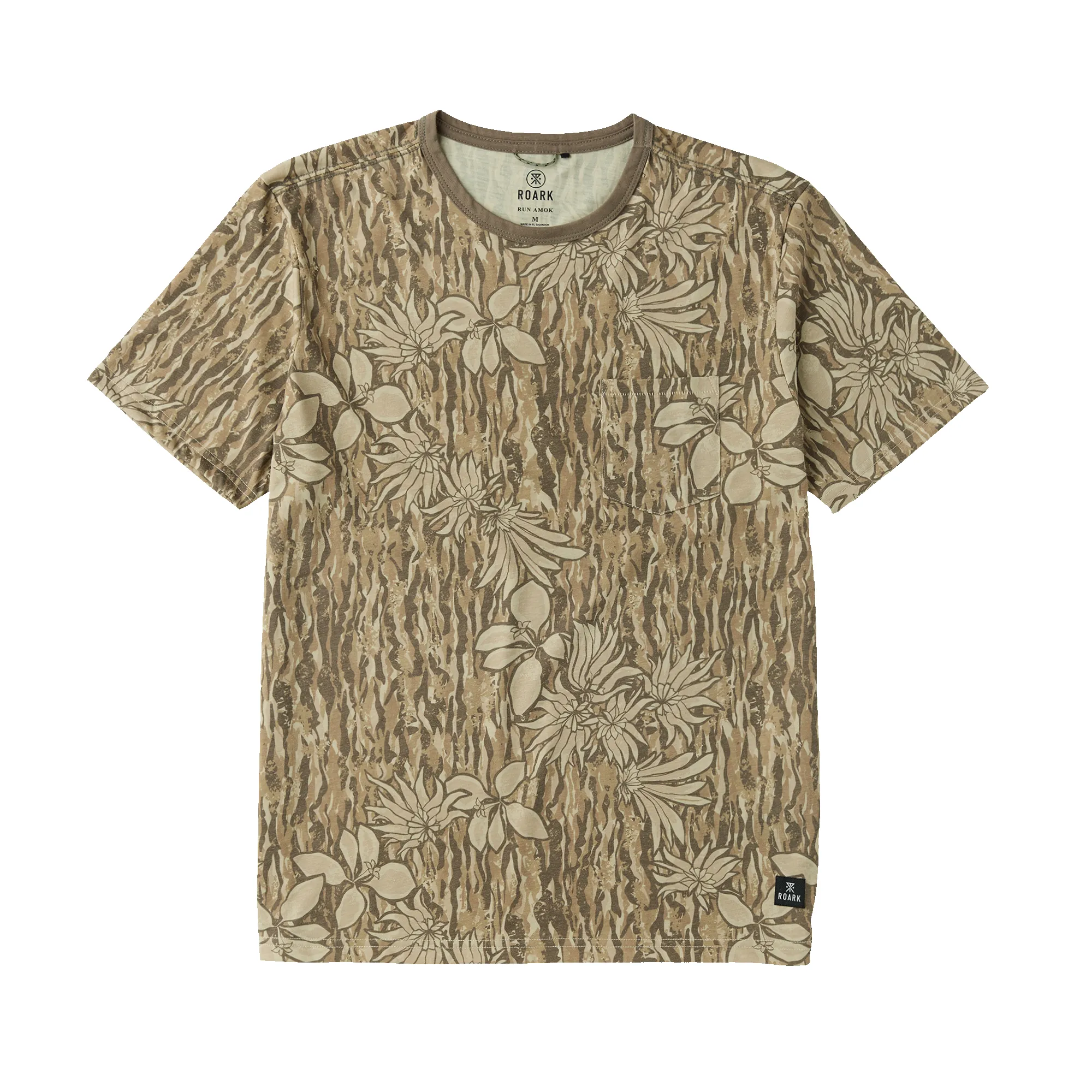 Mathis Active Tie Dye Pocket Short Sleeve Tee - Khaki Tie Dye sold by Roark