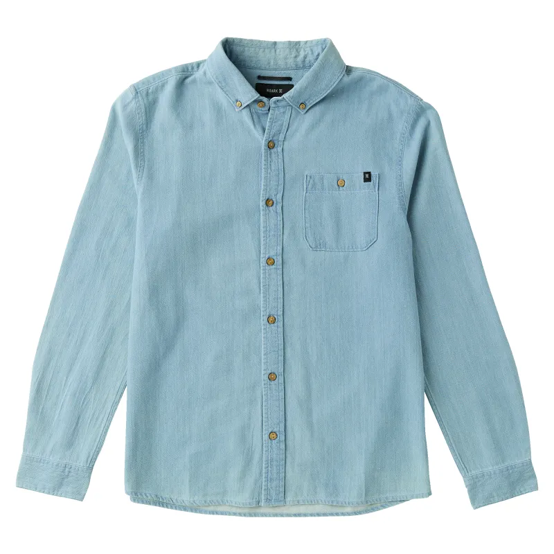 Scholar Chambray Button Up Shirt - Bleached made by Roark