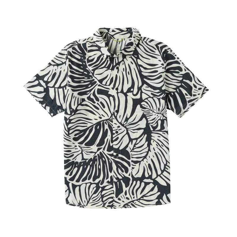 Bless Up Button Up Shirt - Black Monstera sold by Roark