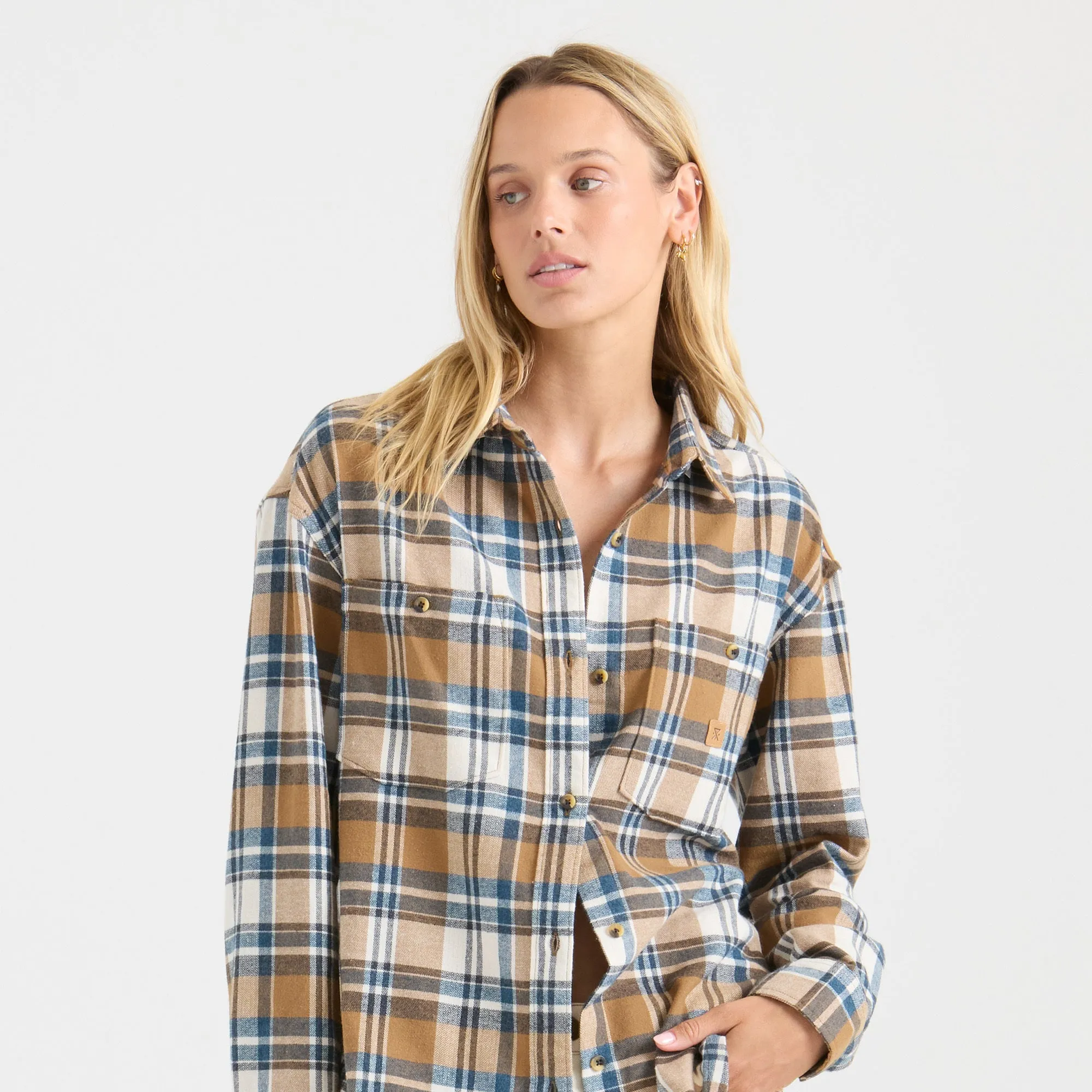 Amberley Light Long Sleeve Flannel - Dark Khaki sold by Roark product image thumbnail 2