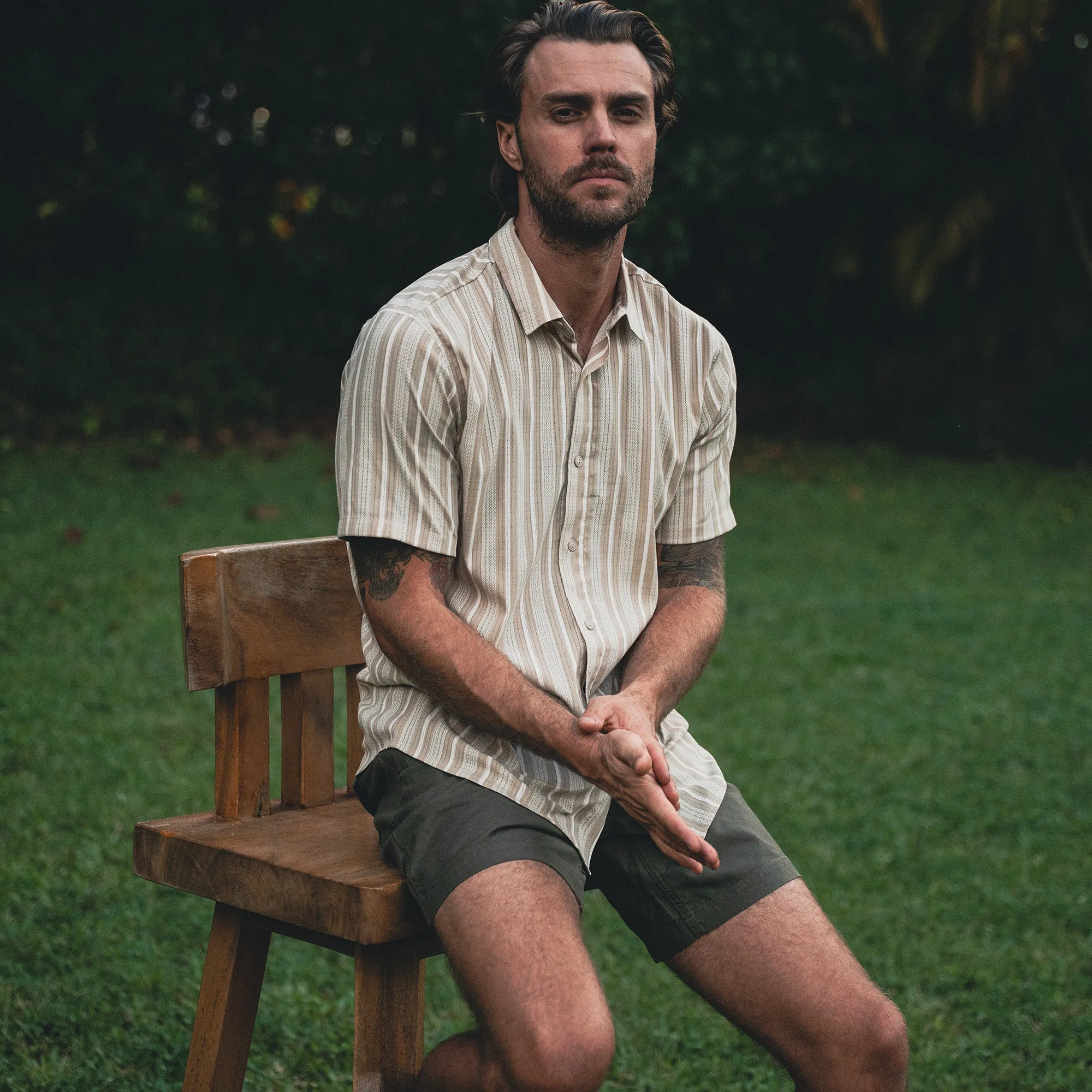 Bless Up Breathable Stretch Shirt - Beige sold by Roark product image thumbnail 3