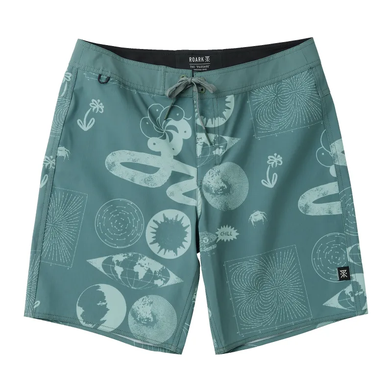 Passage Boardshorts - Slate Green made by Roark