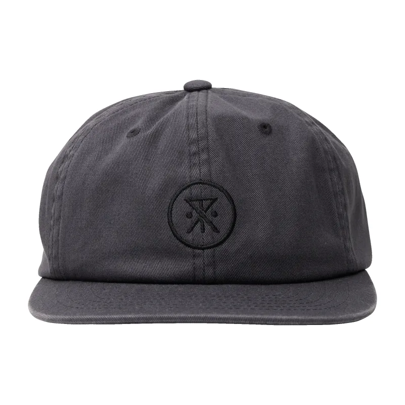 Made To Fade 6 Panel Strapback Hat - Washed Charcoal made by Roark