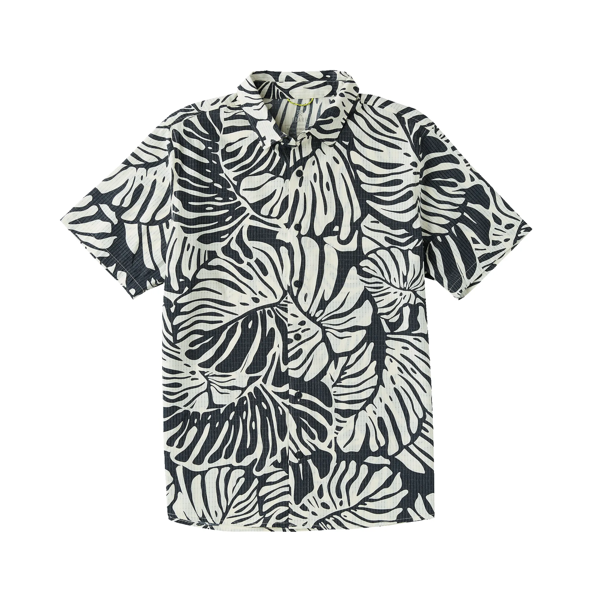 Bless Up Breathable Stretch Shirt - Black Monstera sold by Roark