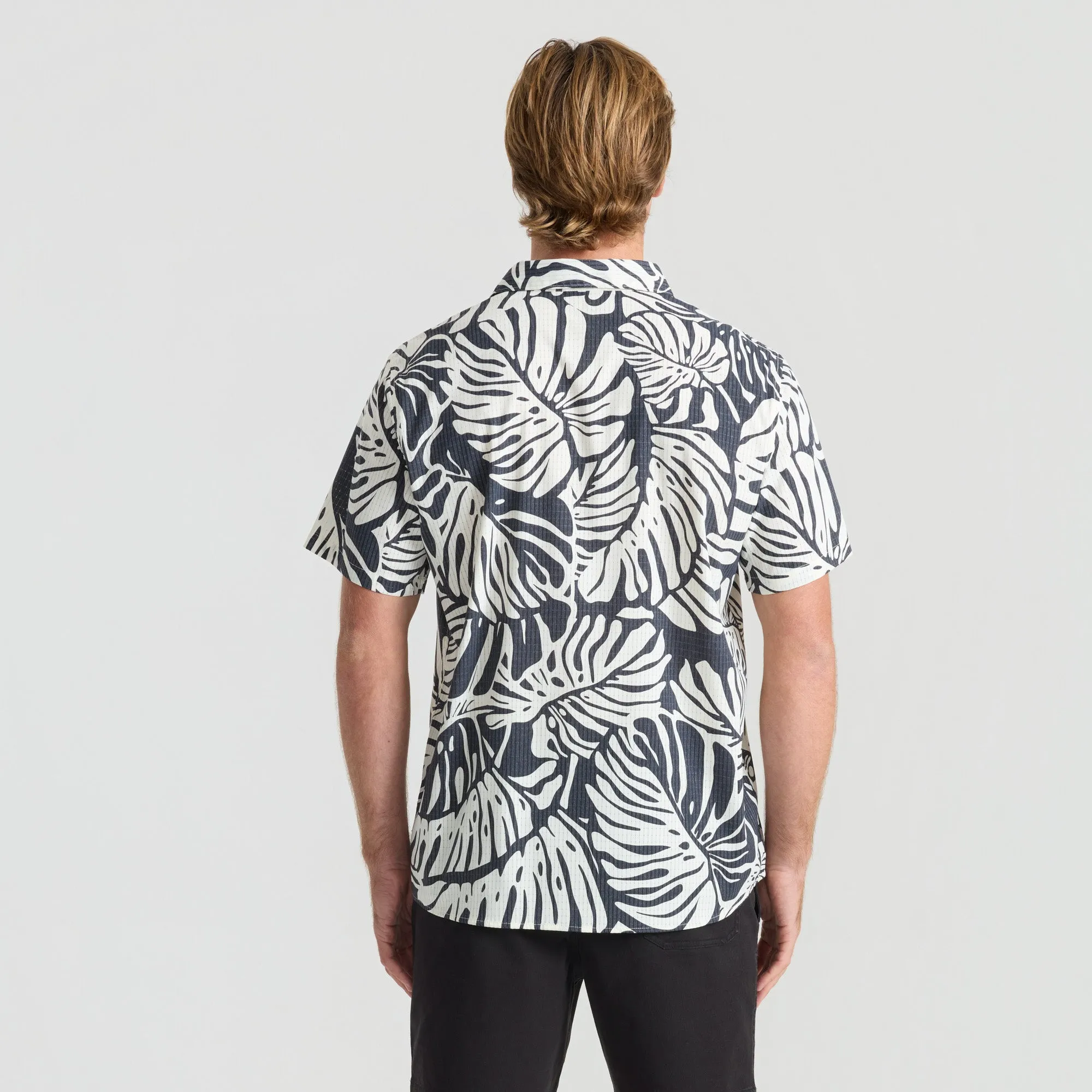 Bless Up Breathable Stretch Shirt - Black Monstera sold by Roark product image thumbnail 5