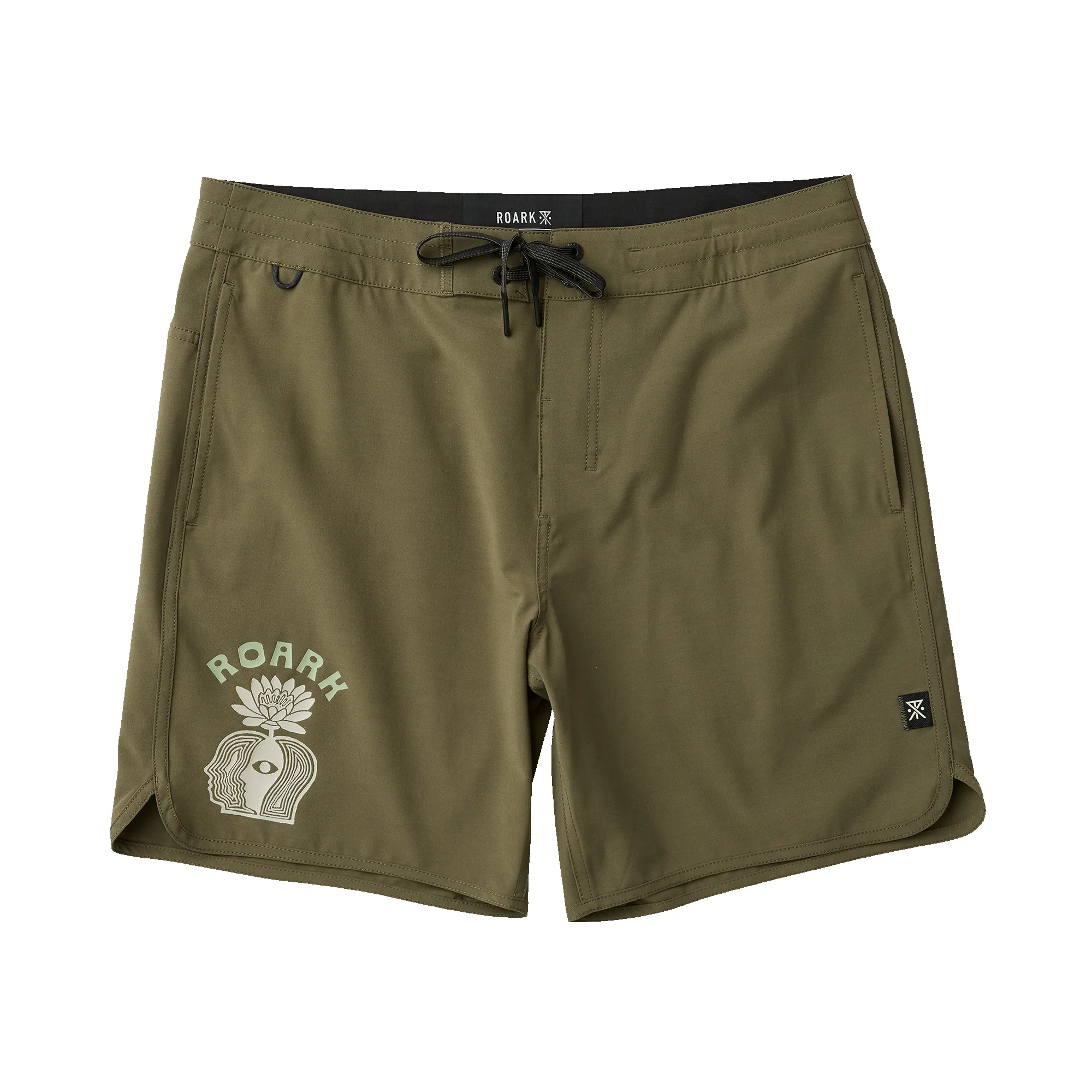 Chiller Scallop Boardshorts - Military sold by Roark