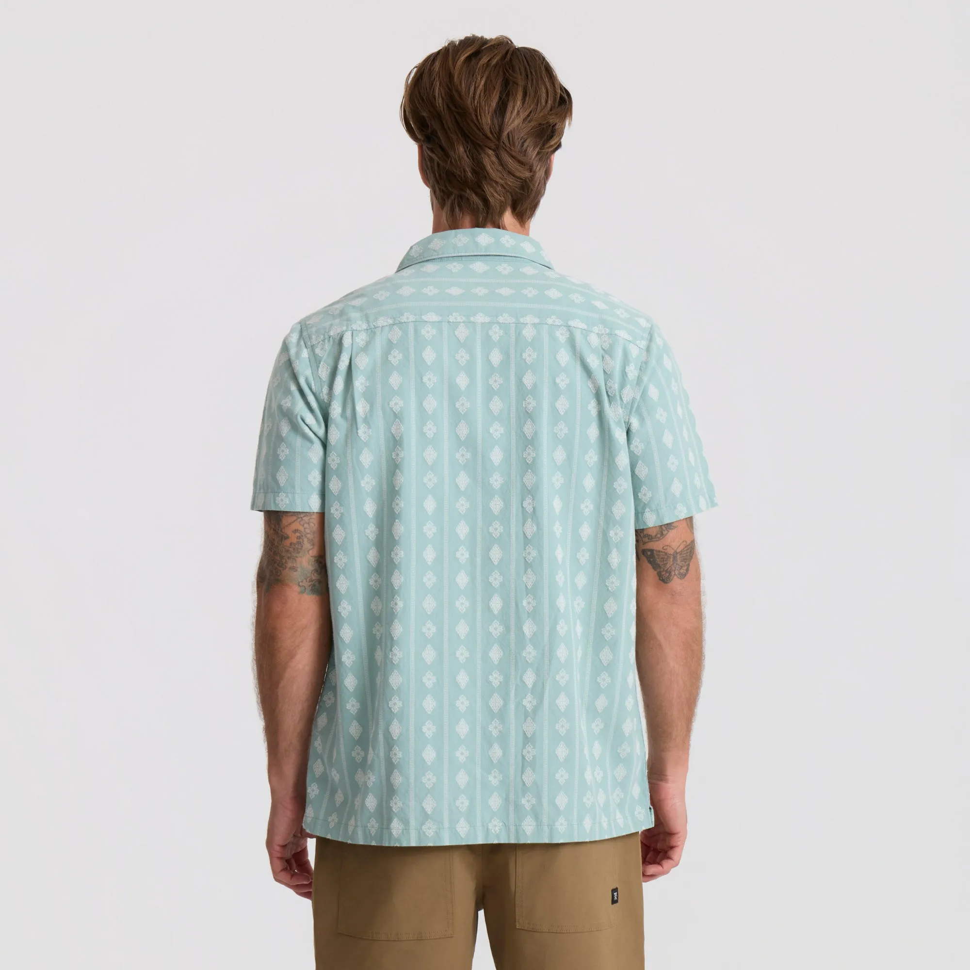 Gonzo Short Sleeve Button Up Shirt - Hazy Blue Jacquard sold by Roark product image thumbnail 3