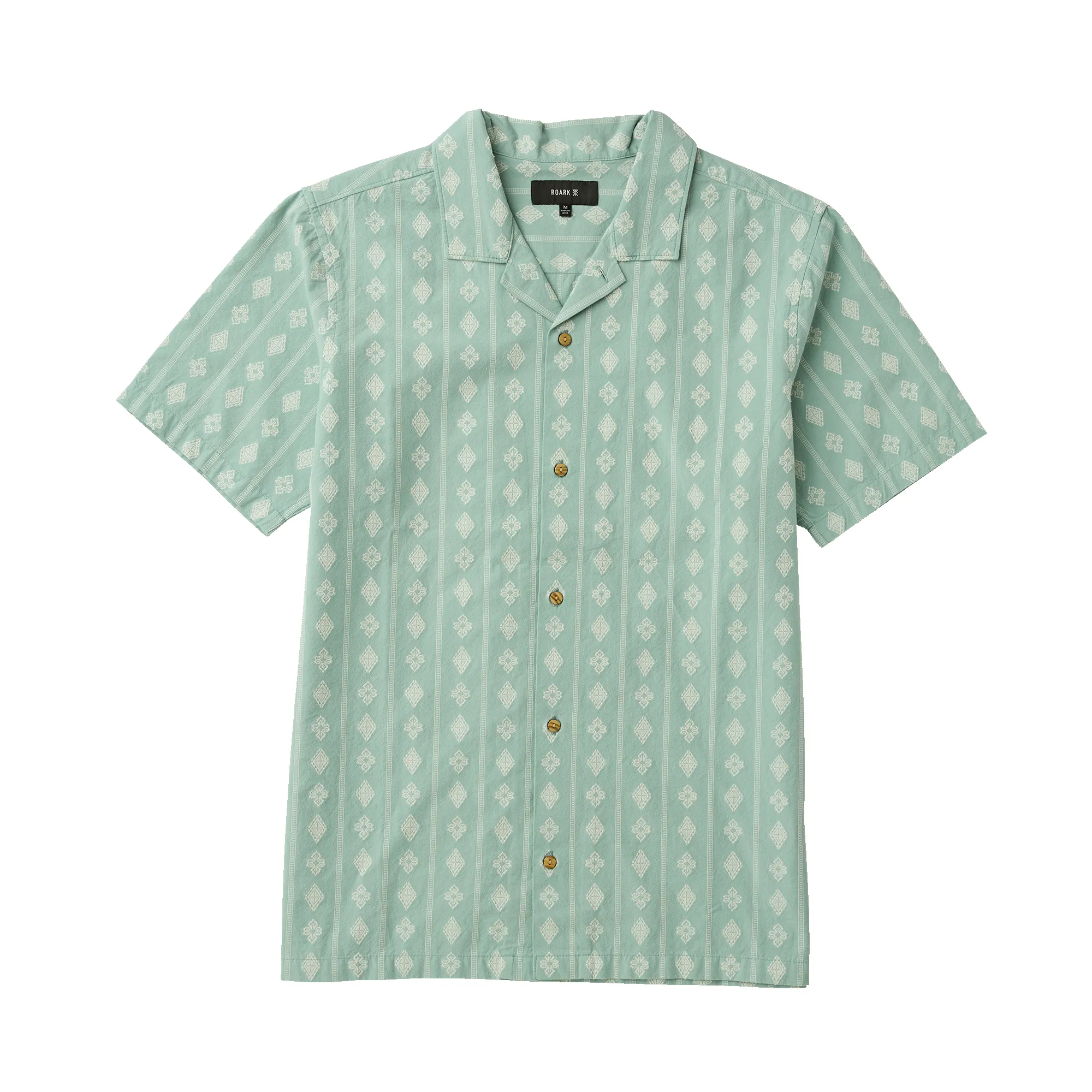 Gonzo Short Sleeve Button Up Shirt - Hazy Blue Jacquard sold by Roark