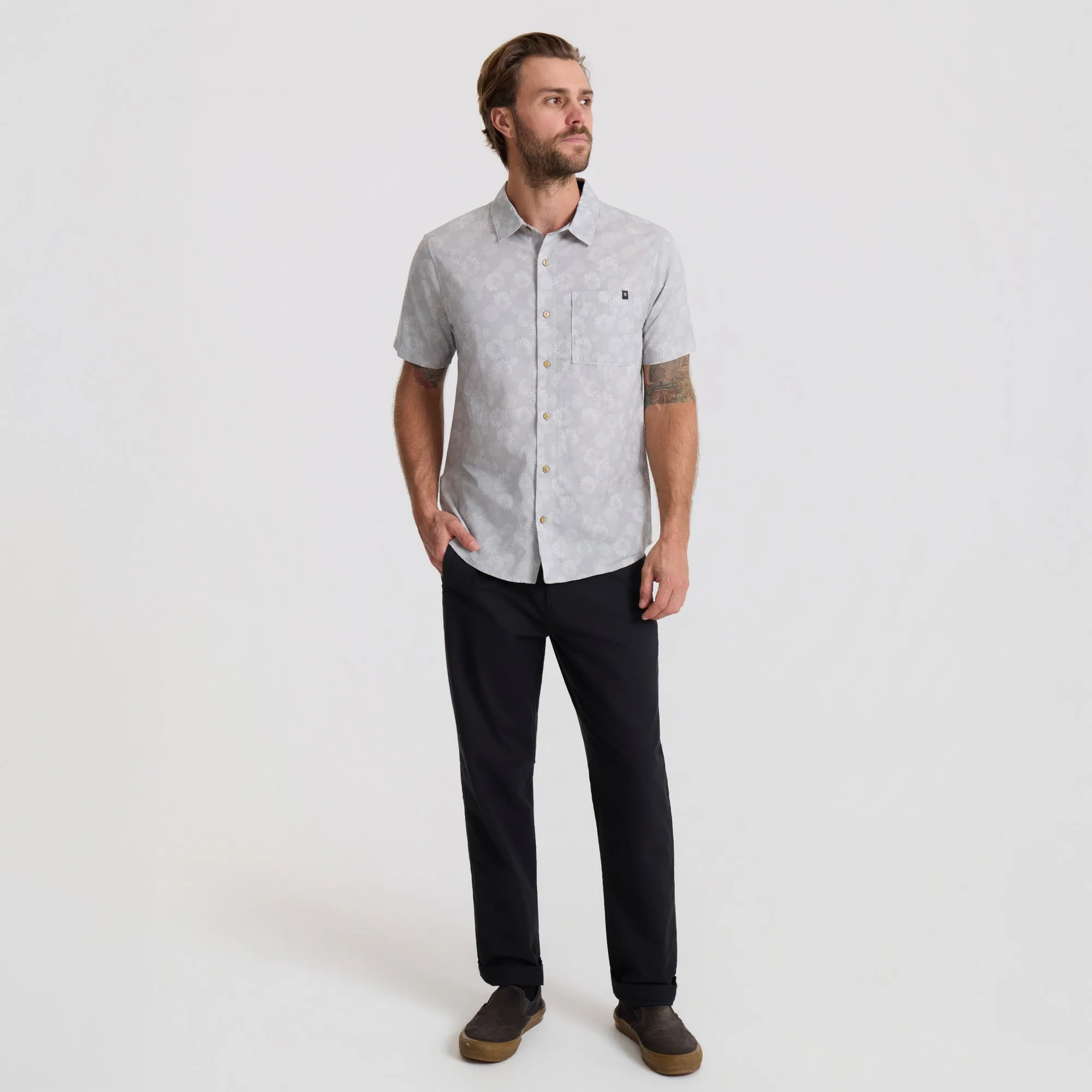 Journey Short Sleeve Button Up Shirt - Grey sold by Roark product image thumbnail 4