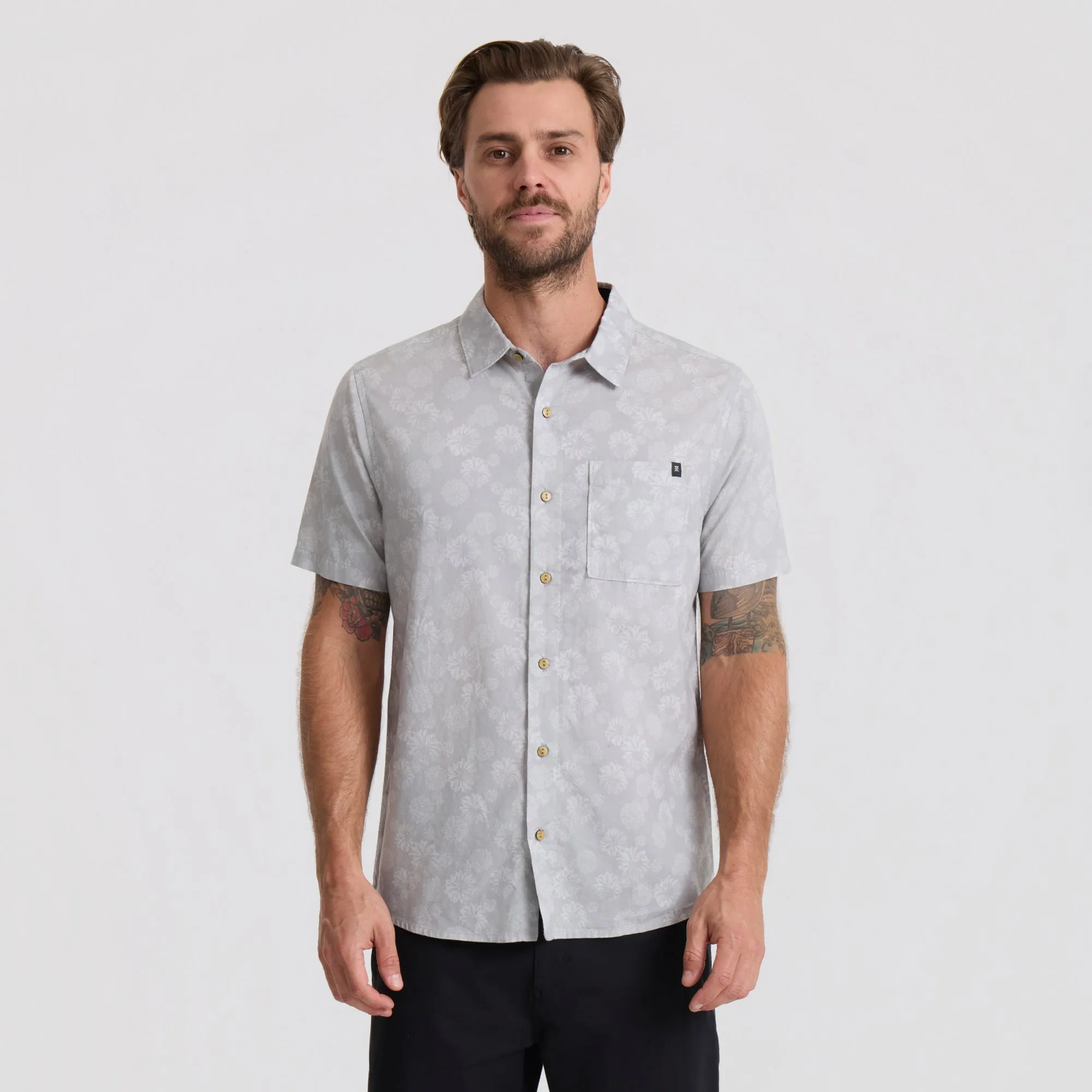 Journey Short Sleeve Button Up Shirt - Grey sold by Roark product image thumbnail 2