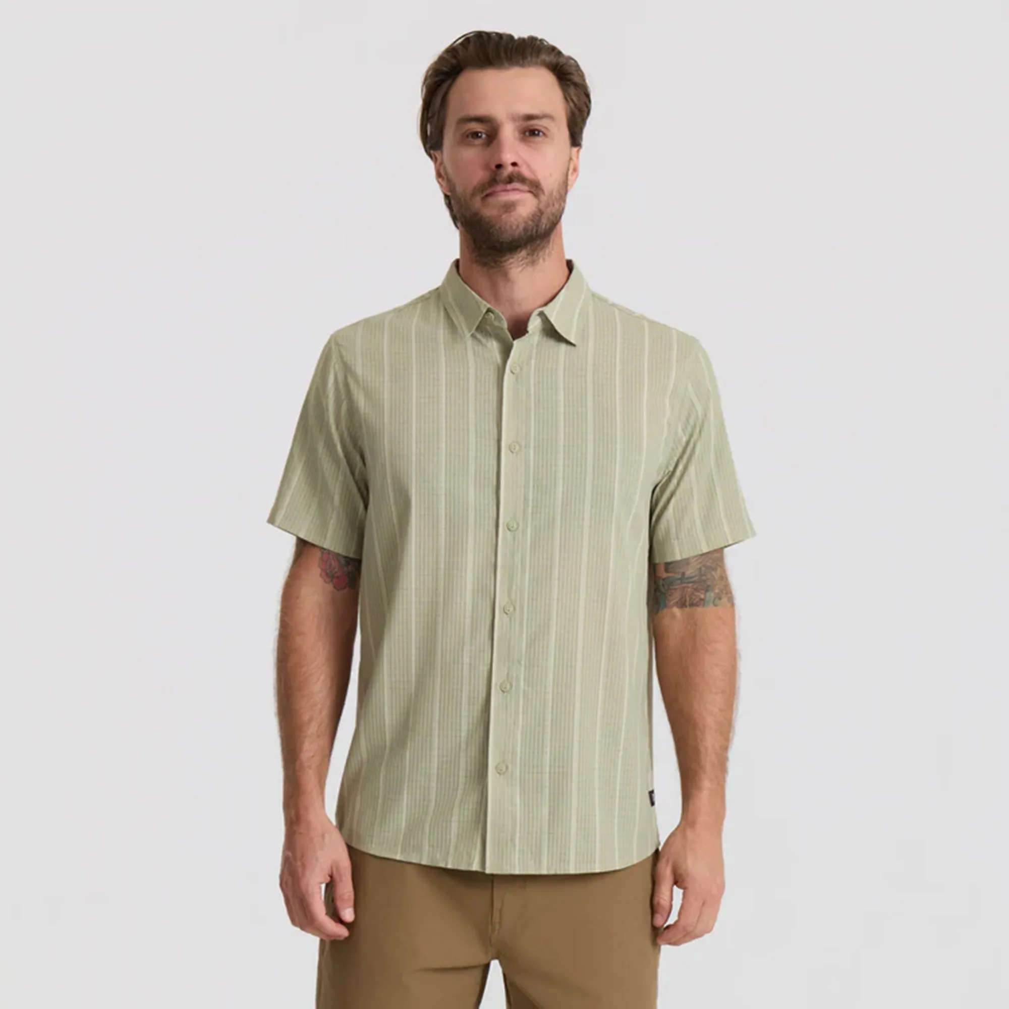 Bless Up Breathable Stretch Shirt - Sage Stripe sold by Roark product image thumbnail 2