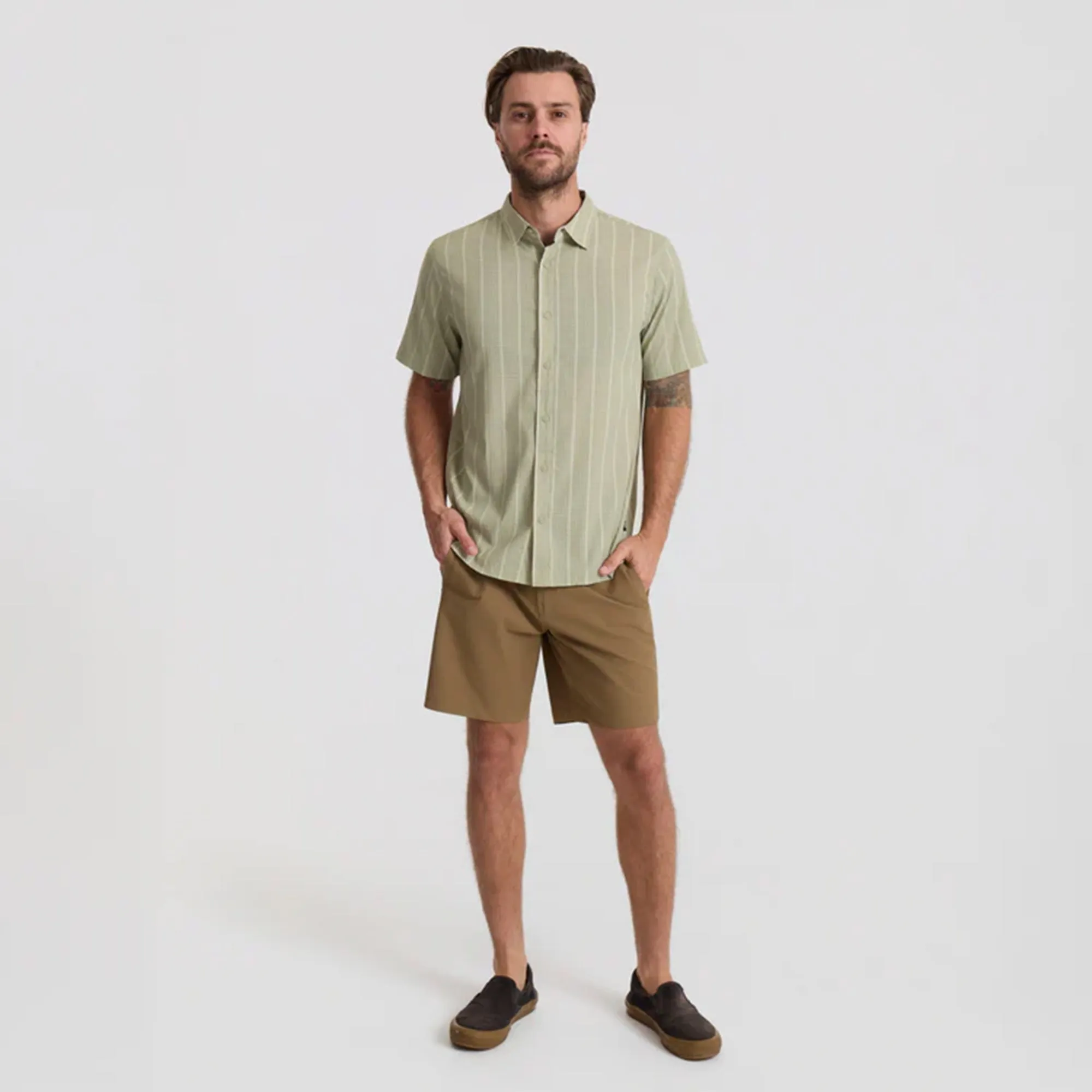 Bless Up Breathable Stretch Shirt - Sage Stripe sold by Roark product image thumbnail 4