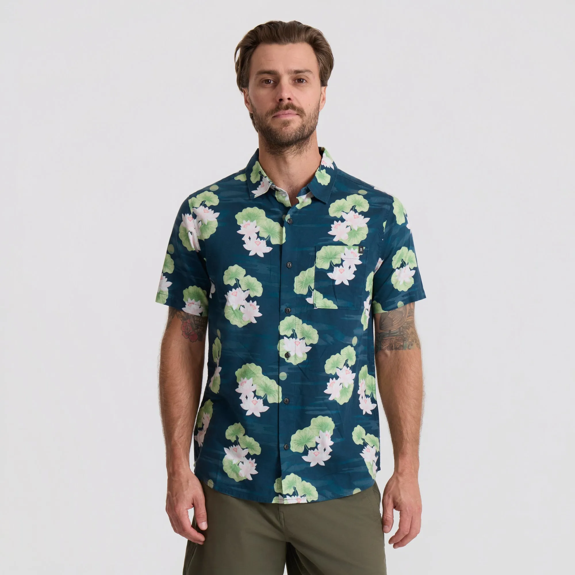 Journey Short Sleeve Button Up Shirt - Navy Floral sold by Roark product image thumbnail 2