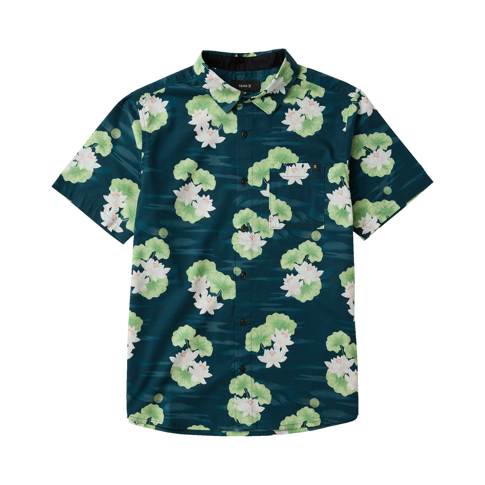 Journey Short Sleeve Button Up Shirt - Navy Floral sold by Roark
