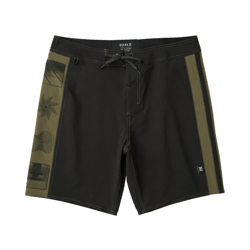 Passage Panel Boardshorts - Black made by Roark