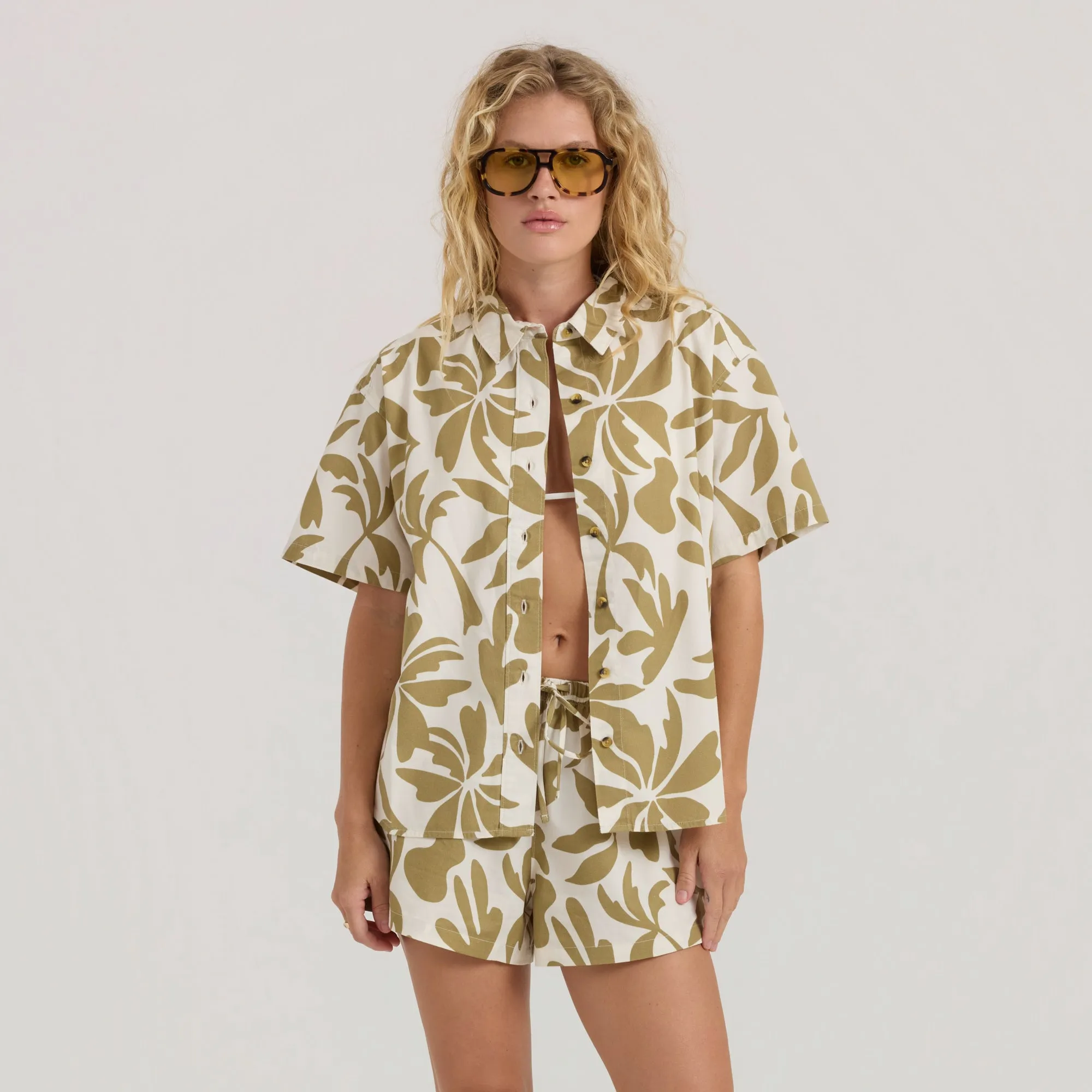 Costa Button Up Shirt - Dusty Olive sold by Roark