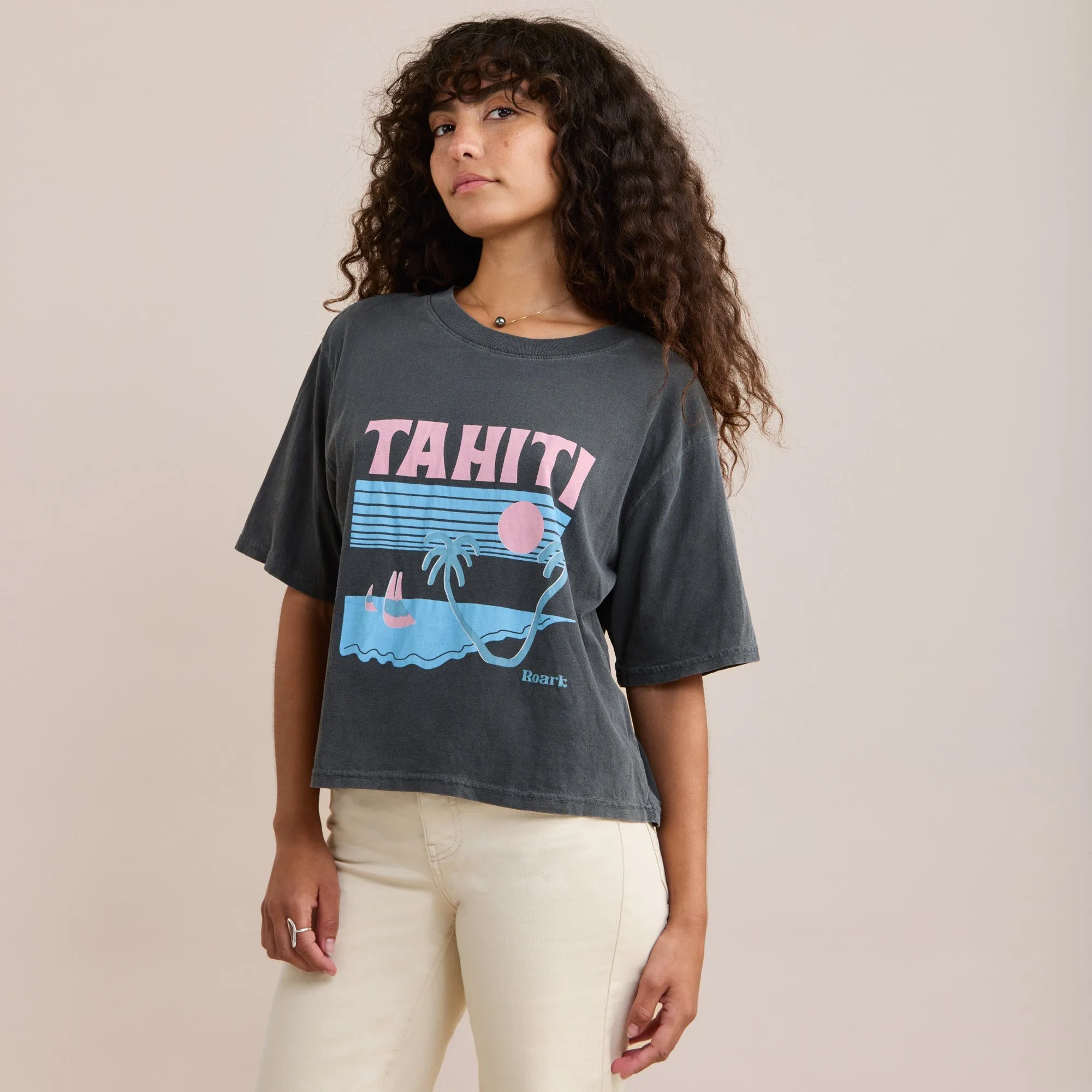 Tahiti Time Boxy Crop Premium Tee - Black sold by Roark