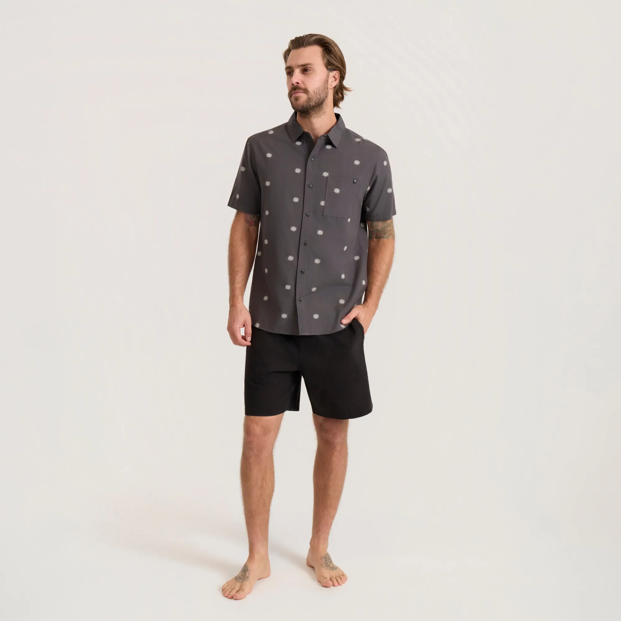 Journey Short Sleeve Button Up Shirt - Charcoal sold by Roark product image thumbnail 5
