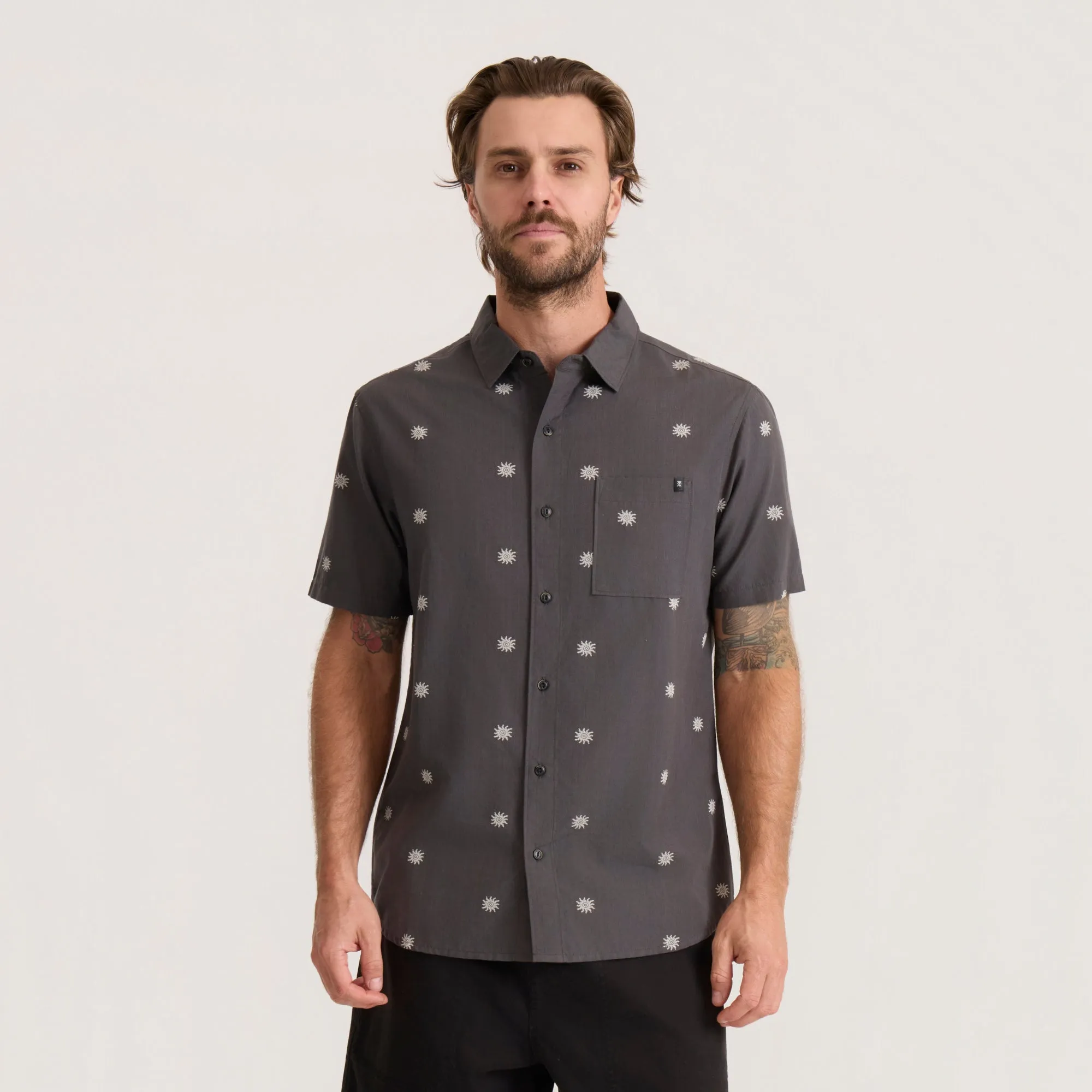 Journey Short Sleeve Button Up Shirt - Charcoal sold by Roark product image thumbnail 2