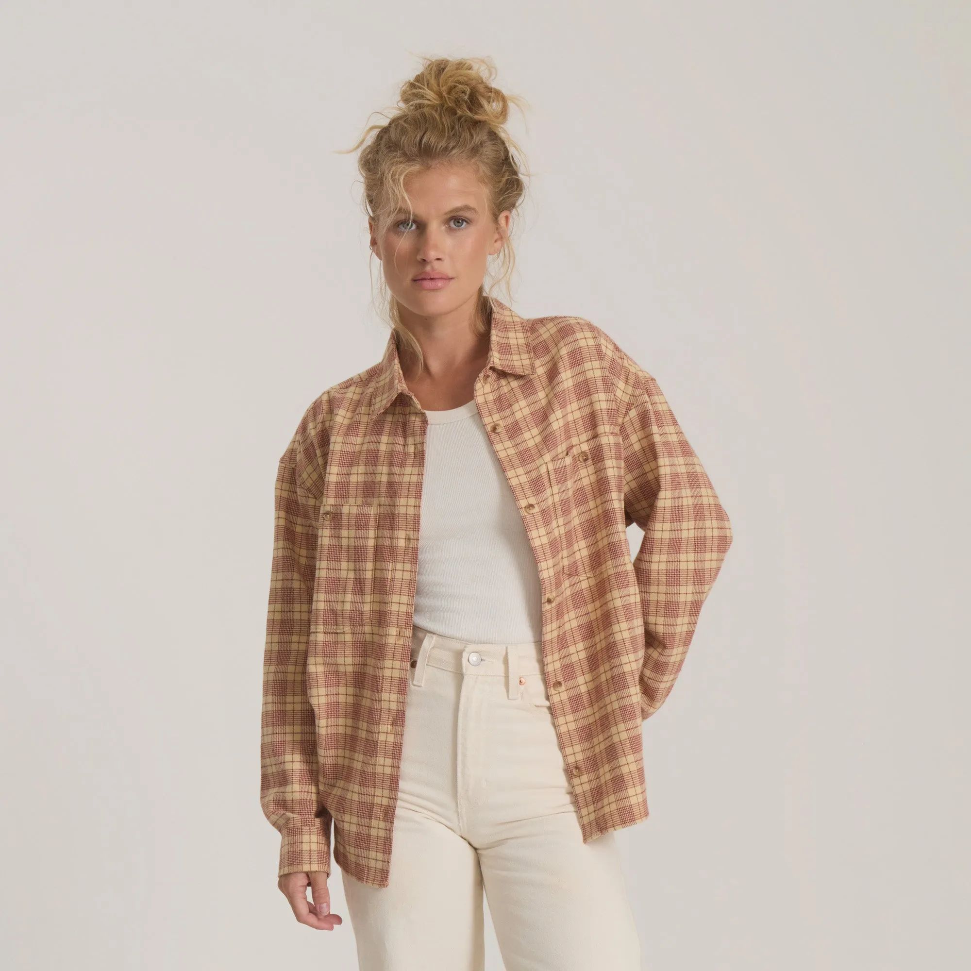 Amberley Light Long Sleeve Flannel - Cherrywood sold by Roark