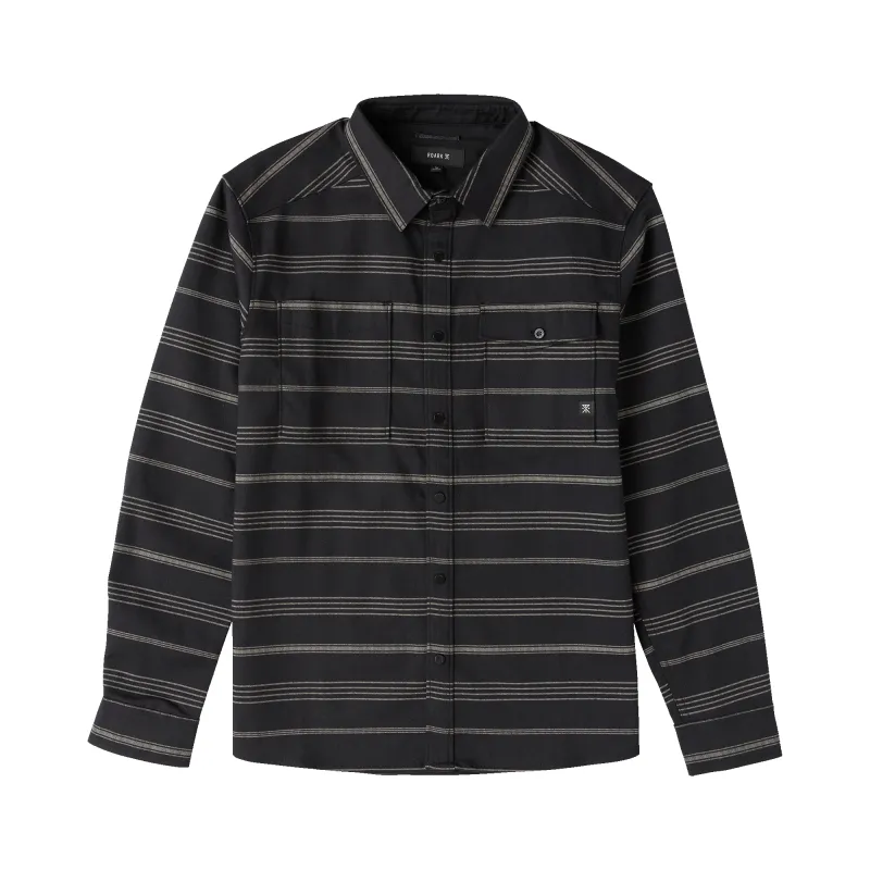 Diablo Long Sleeve Flannel - Black Stripes made by Roark