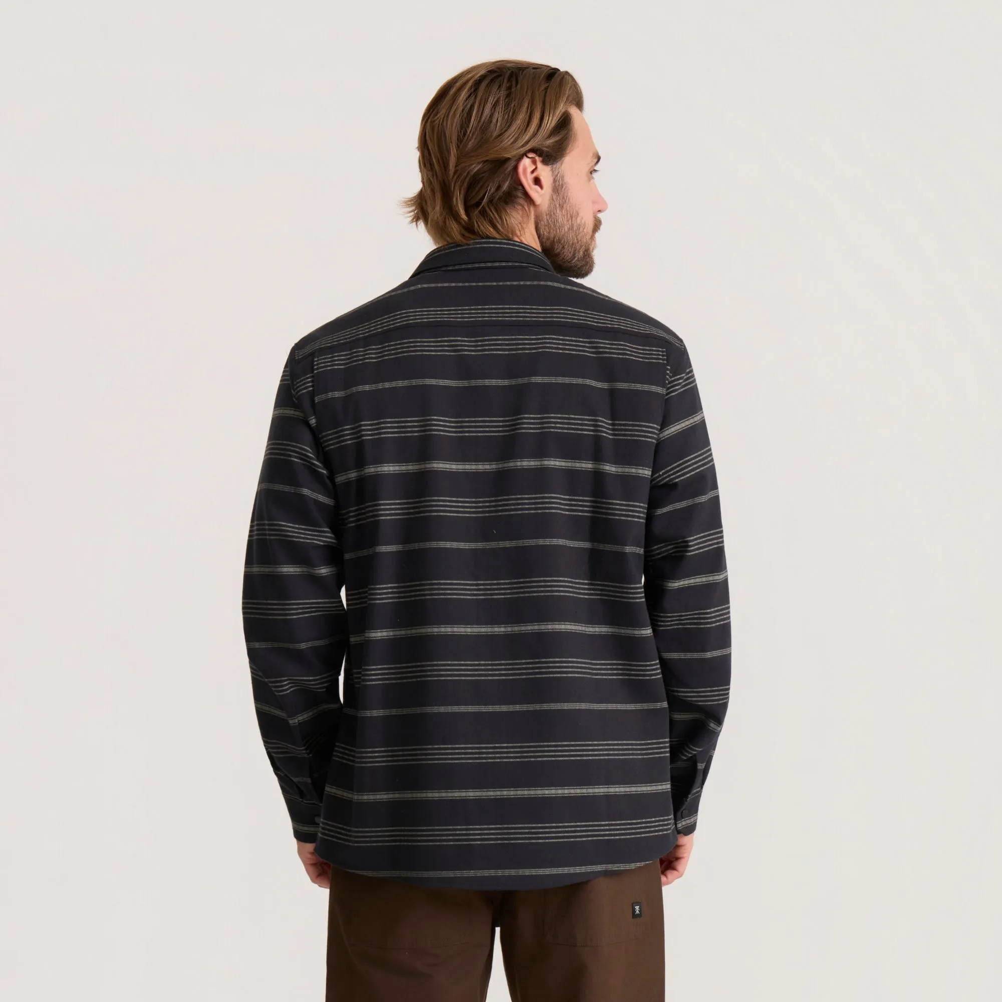 Diablo Long Sleeve Flannel - Black Stripes sold by Roark product image thumbnail 3