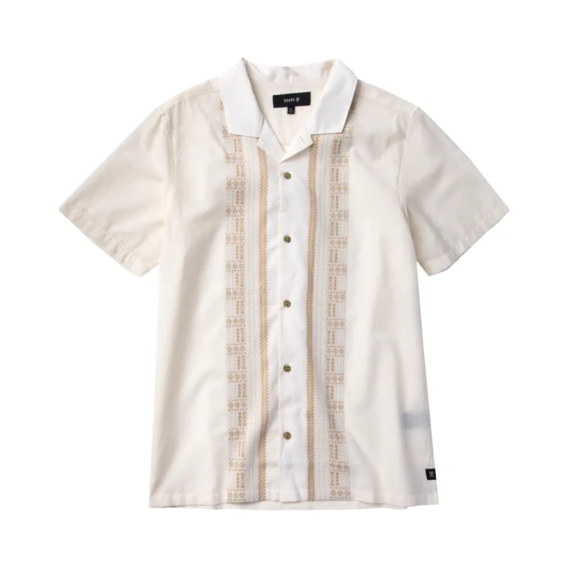 Gonzo Short Sleeve Button Up Shirt - Unbleached Embroidery made by Roark