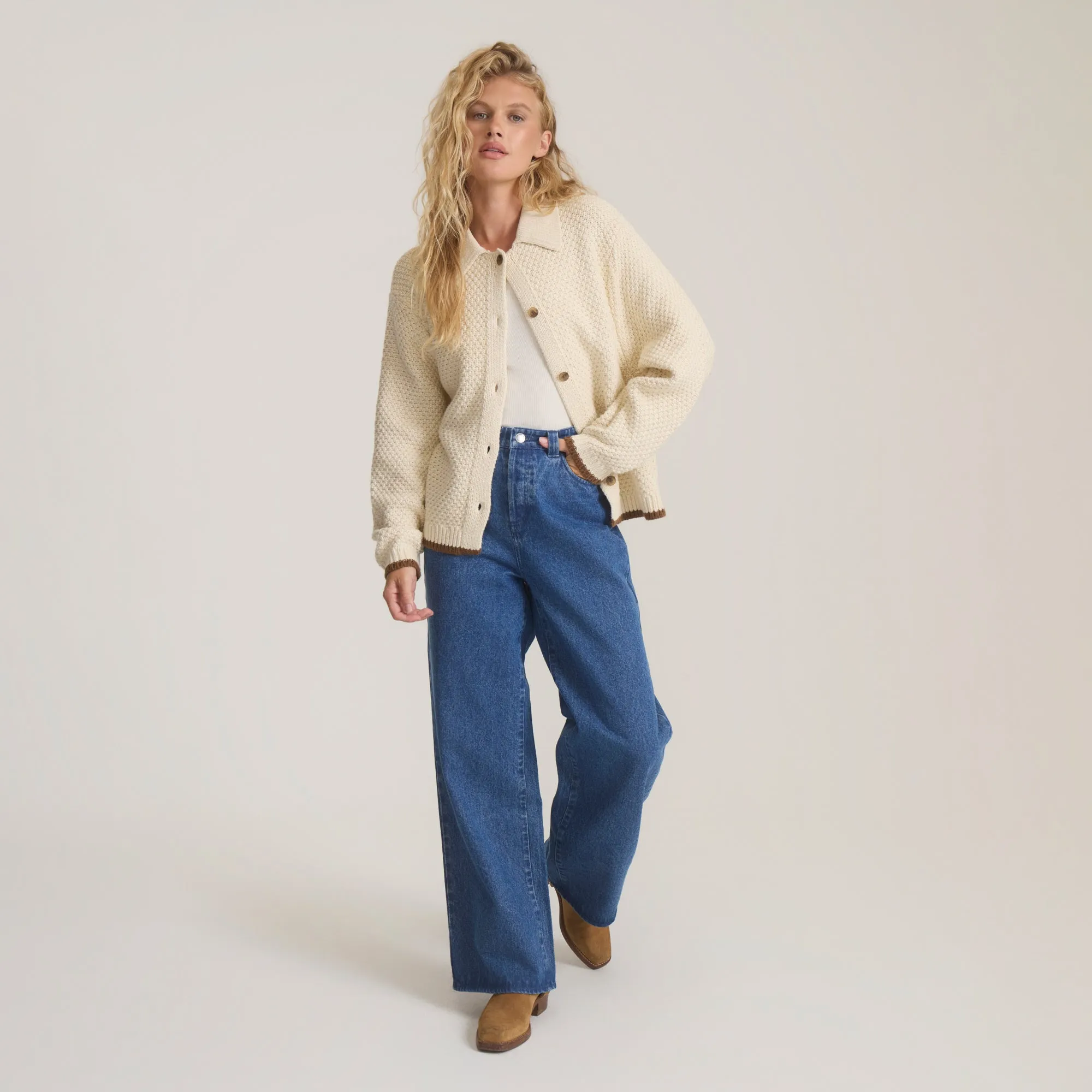 Open Roads Cardigan Long Sleeve Sweater - Bone sold by Roark