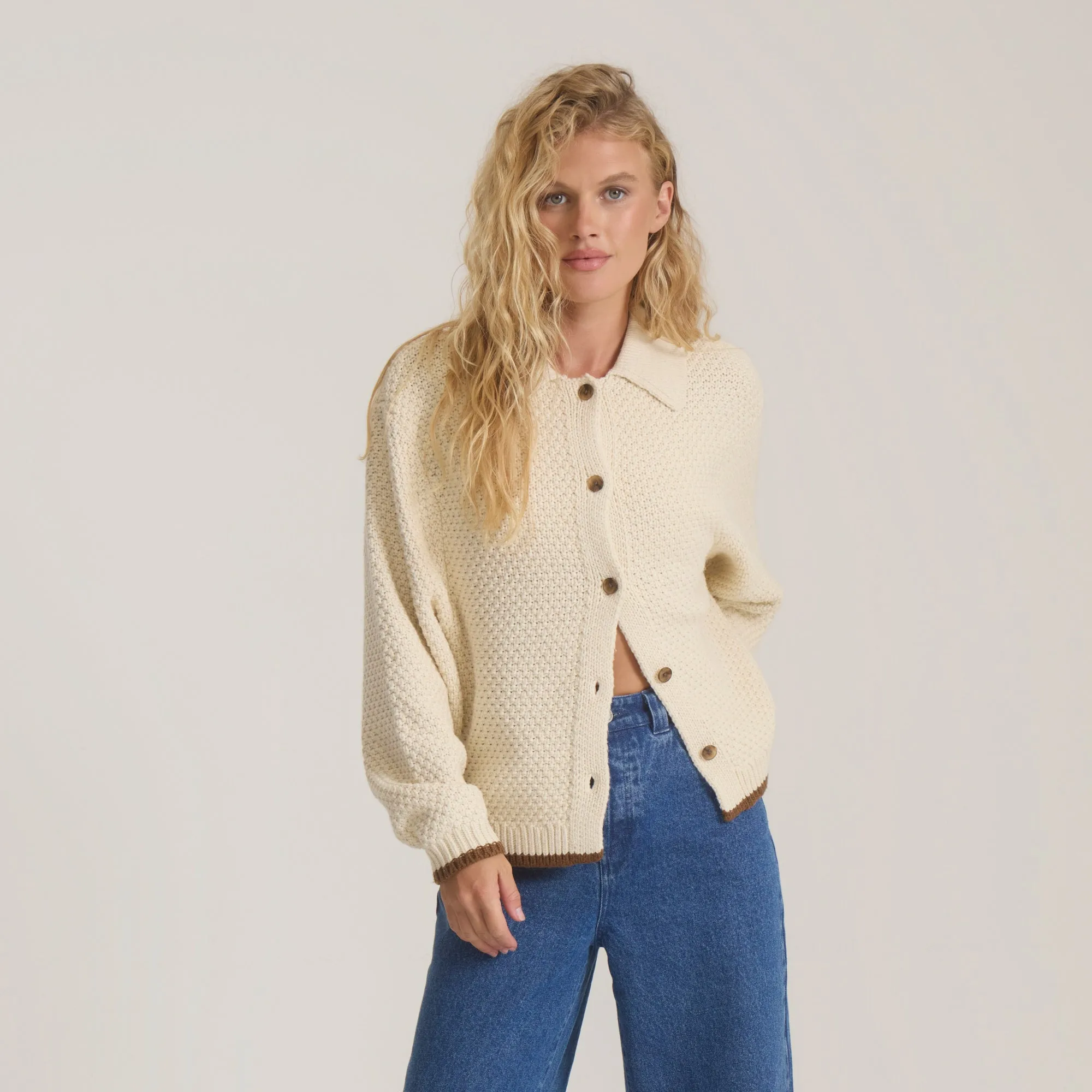 Open Roads Cardigan Long Sleeve Sweater - Bone sold by Roark product image thumbnail 3