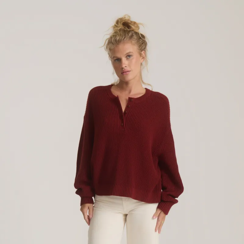 Made To Fade Long Sleeve Sweater - Cherrywood made by Roark