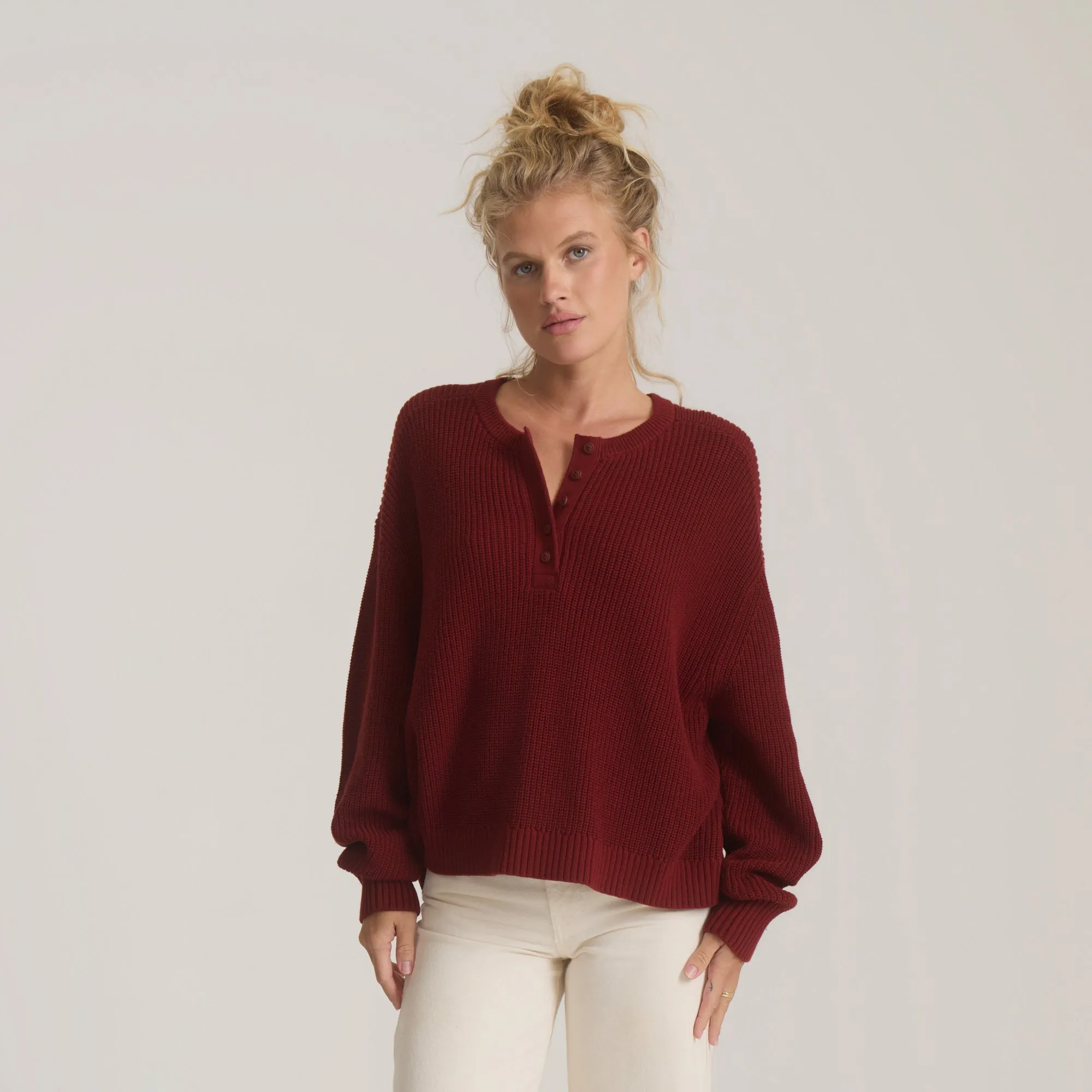 Made To Fade Long Sleeve Sweater - Cherrywood sold by Roark