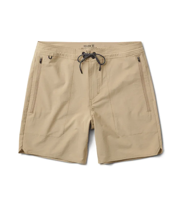 Layover Hybrid Trail Shorts 18" - Khaki sold by Roark