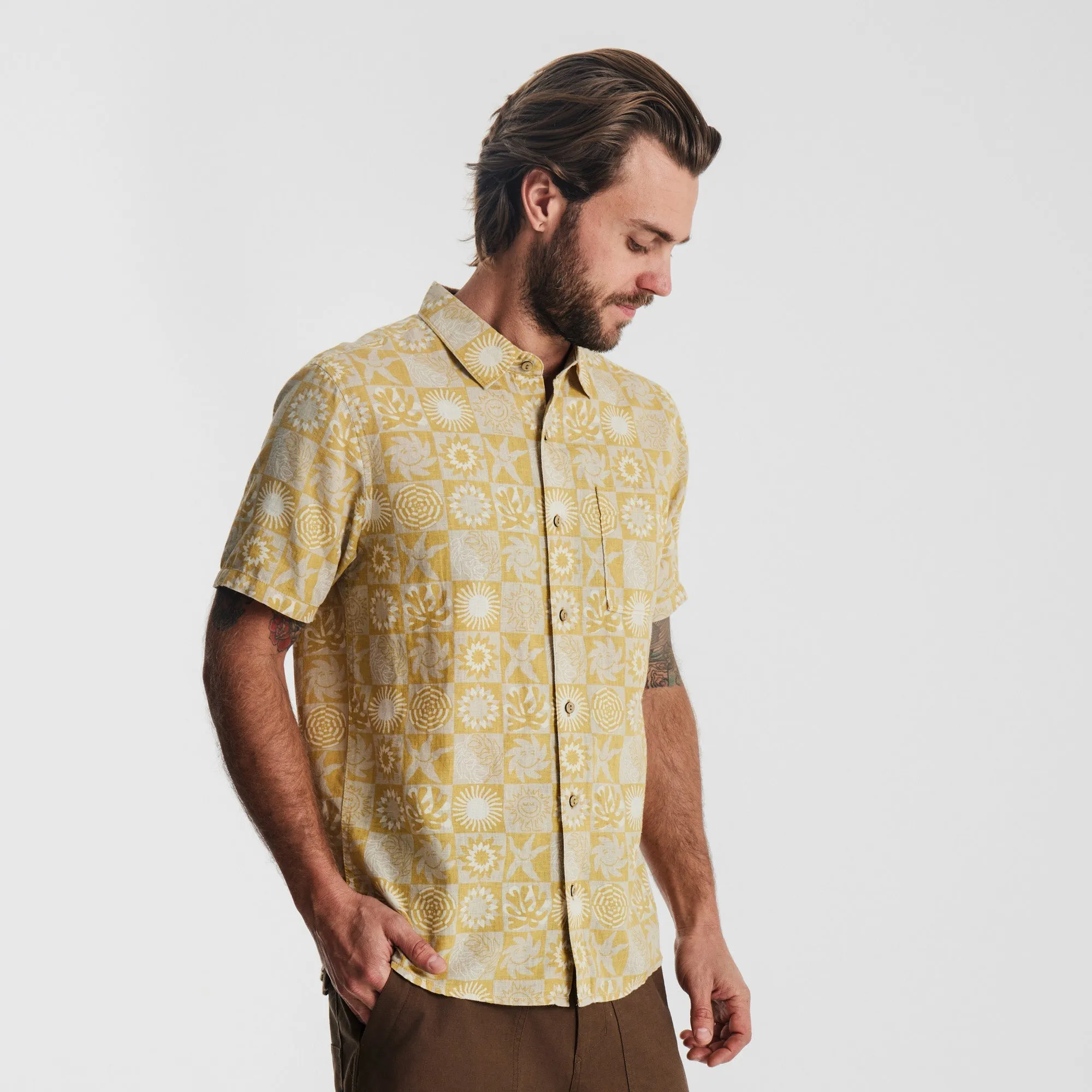 Journey Short Sleeve Button Up Shirt - Mosaic Sunbeam sold by Roark product image thumbnail 5