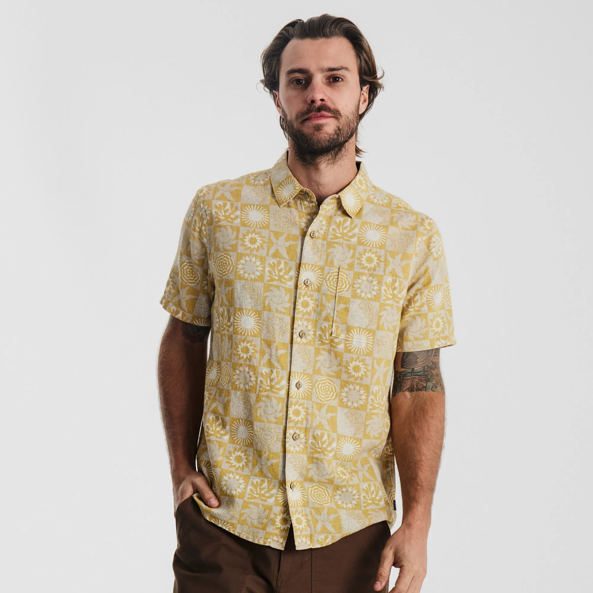 Journey Short Sleeve Button Up Shirt - Mosaic Sunbeam sold by Roark product image thumbnail 2