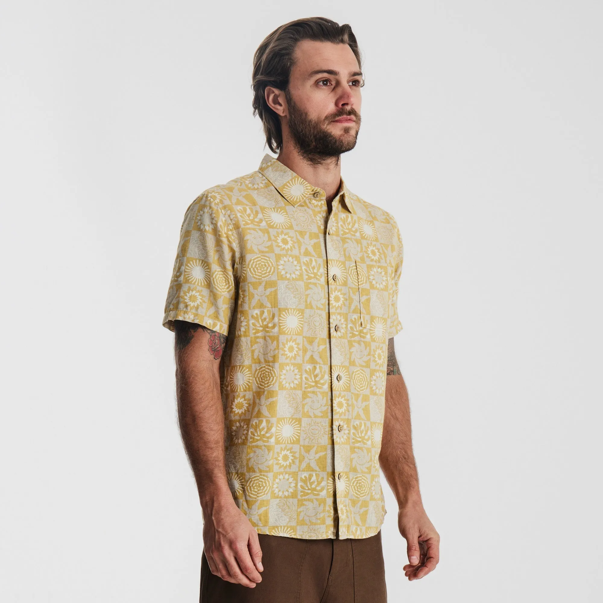 Journey Short Sleeve Button Up Shirt - Mosaic Sunbeam sold by Roark product image thumbnail 4