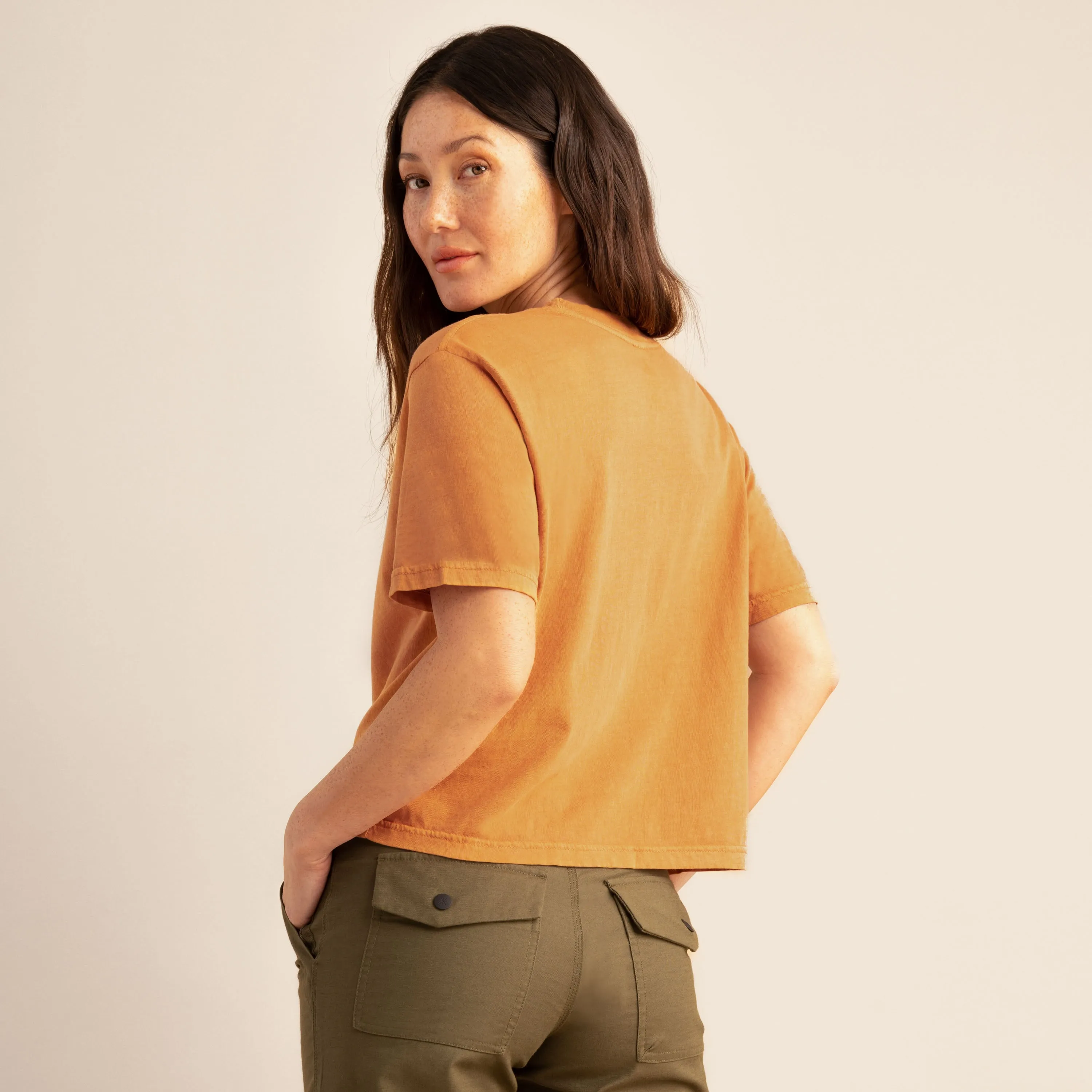 Bloom Boxy Crop Premium Tee - Marigold sold by Roark product image thumbnail 2