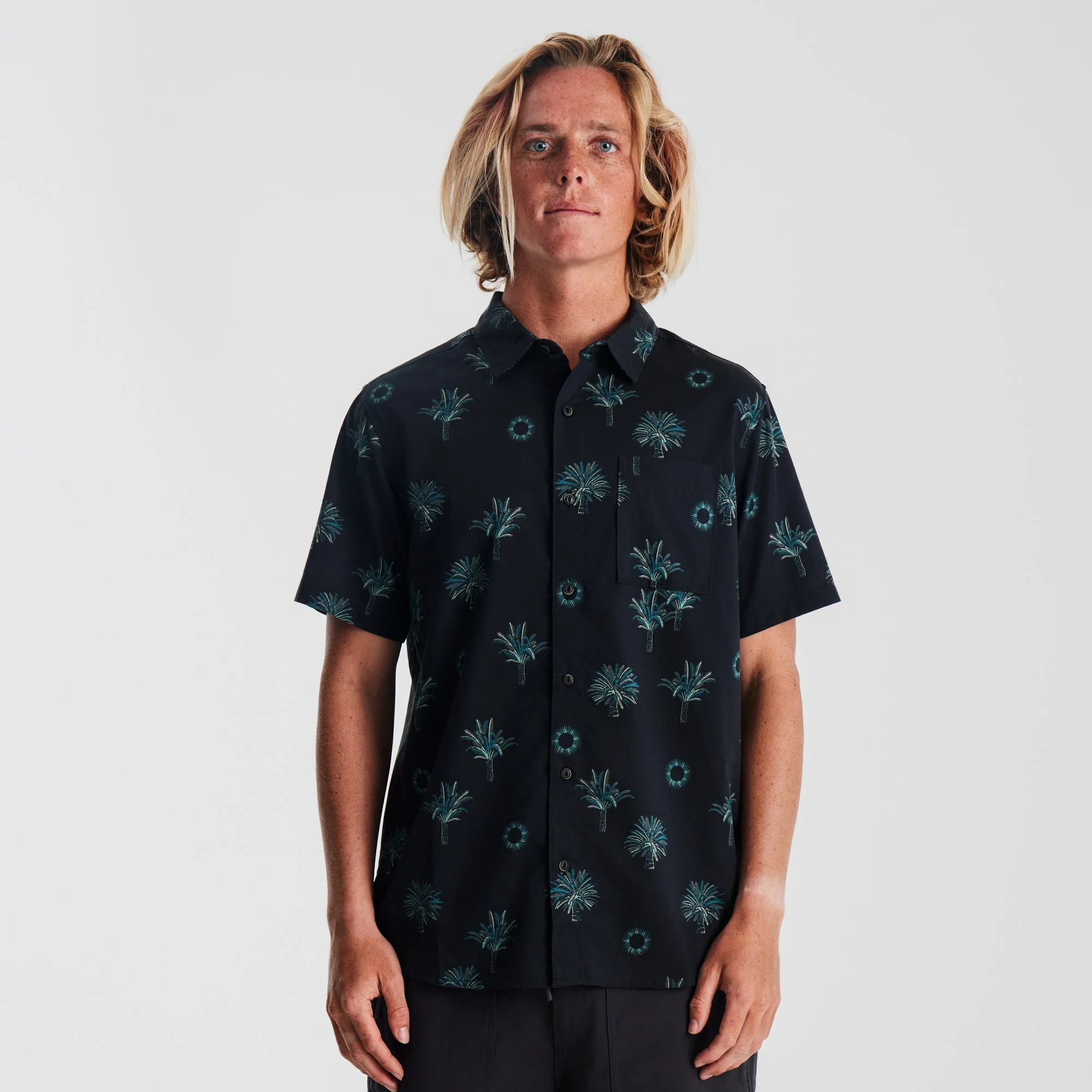 Journey Short Sleeve Button Up Shirt - La Fronda Black sold by Roark product image thumbnail 2