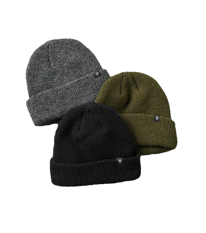 Turks 3-pack Beanies - Black, Gray and Green sold by Roark